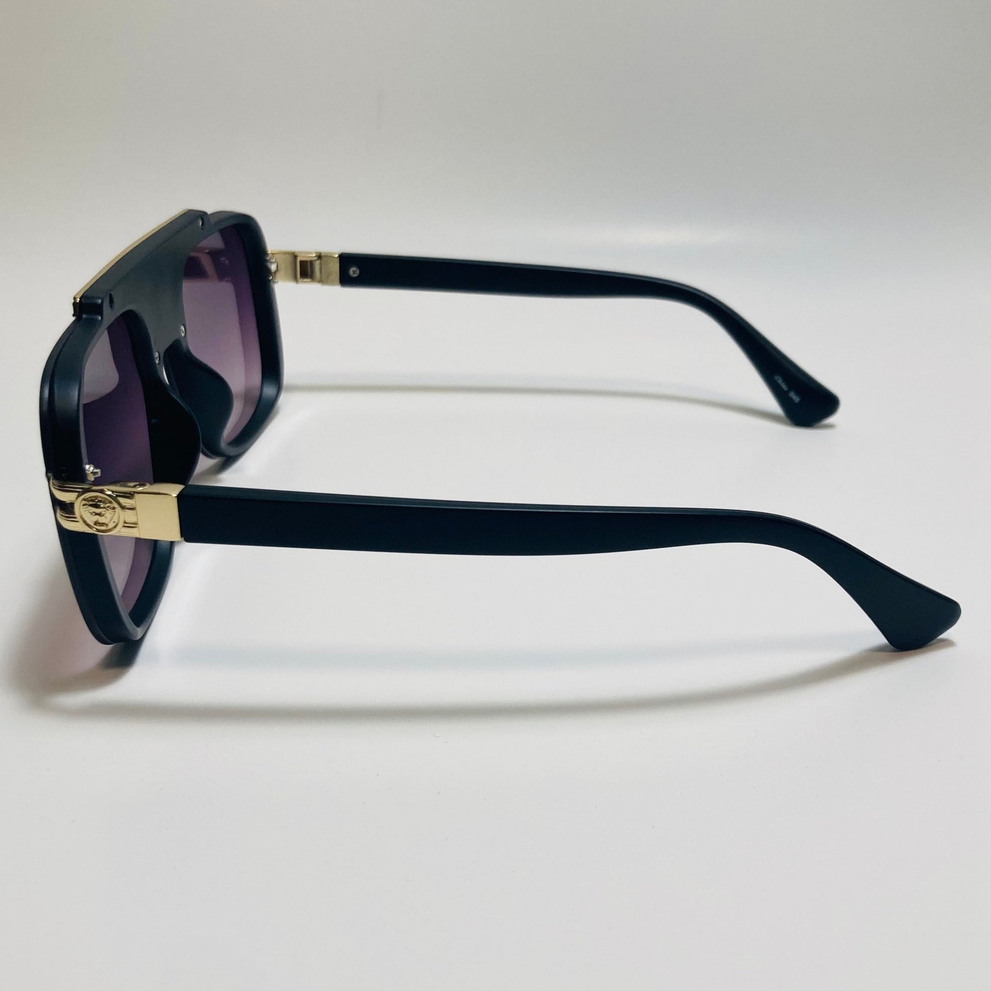 mens and womens black and gold italian aviator sunglasses