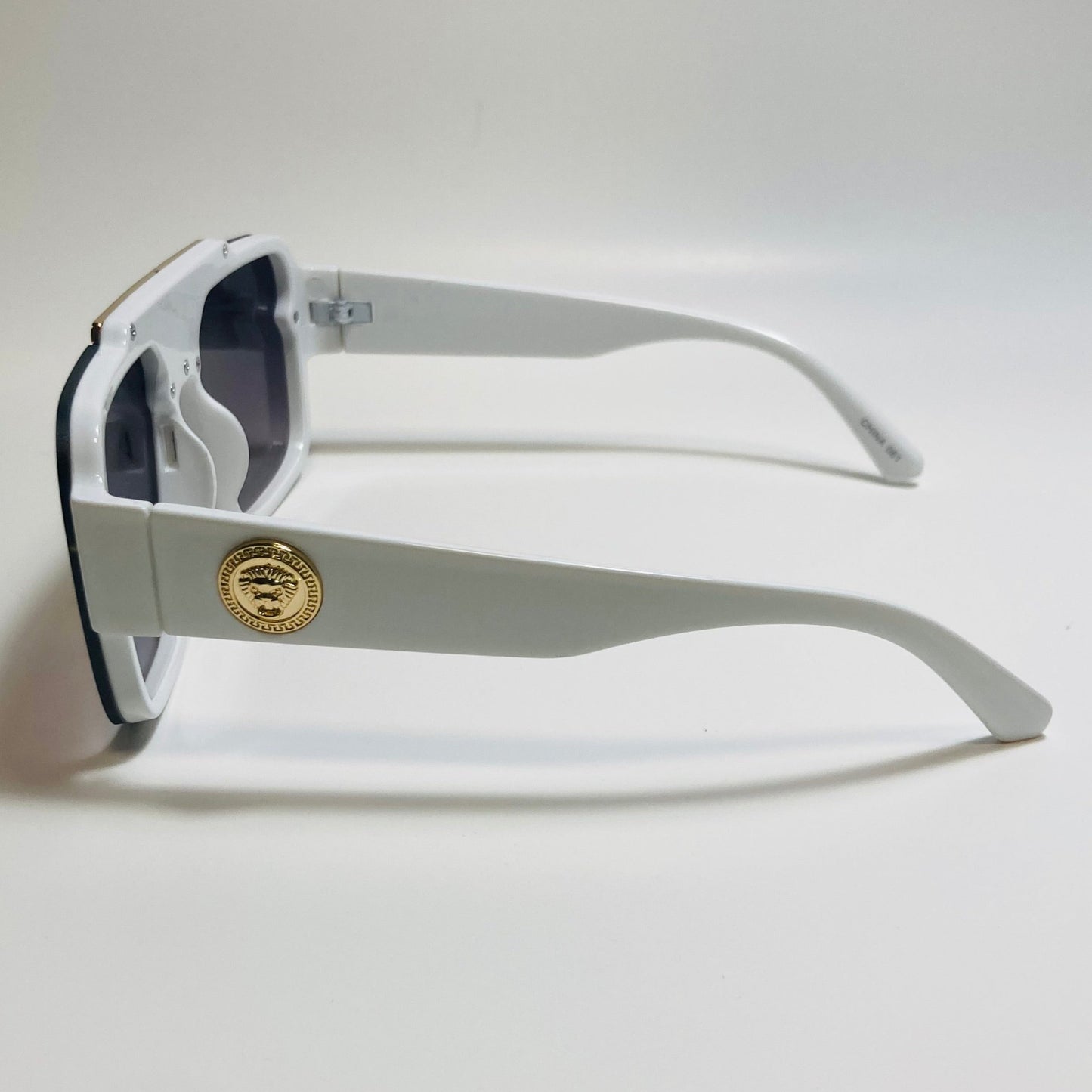 mens and womens white gray and gold aviator italian sunglasses