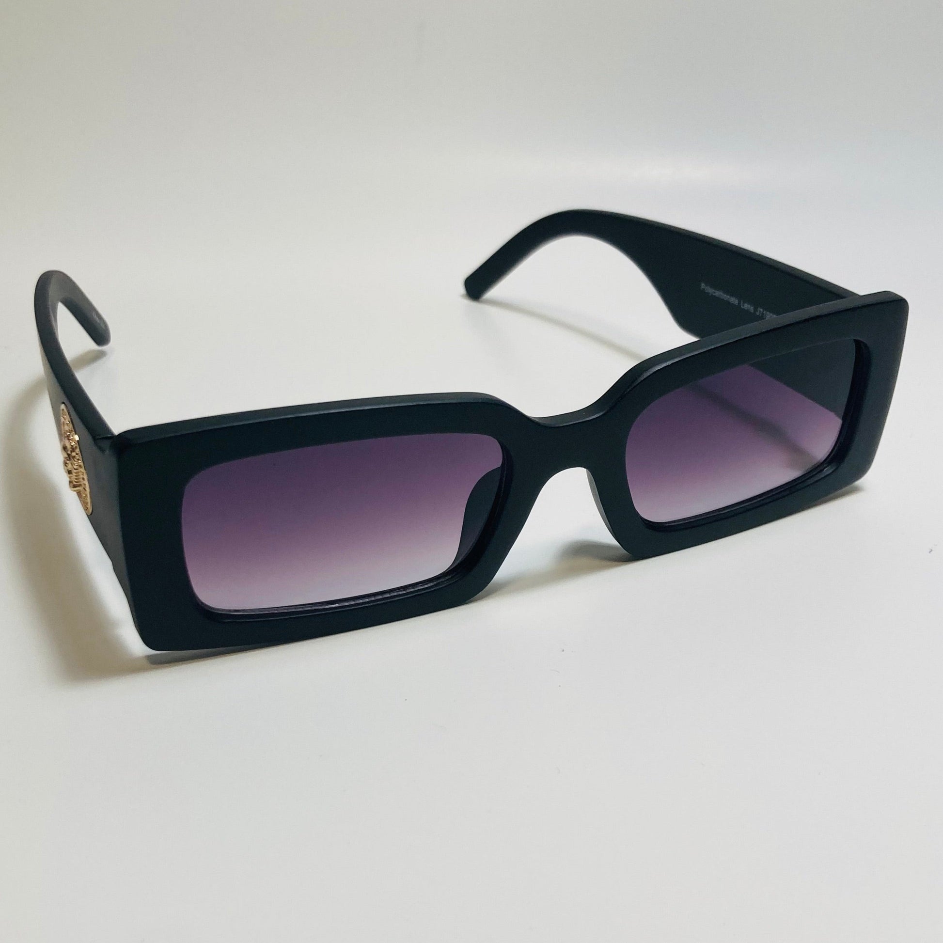 mens and womens black rectangle sunglasses