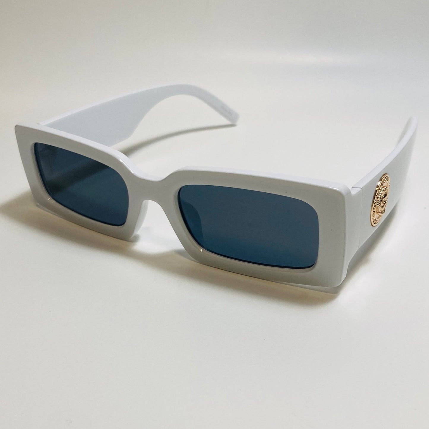 mens and womens white rectangle sunglasses