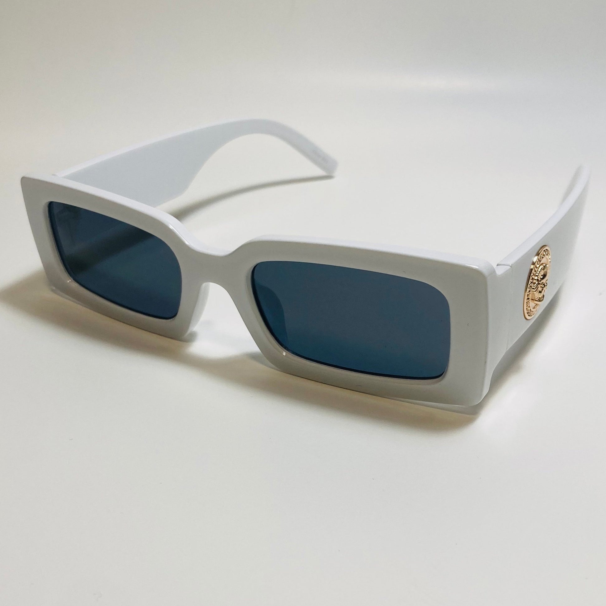 mens and womens white rectangle sunglasses