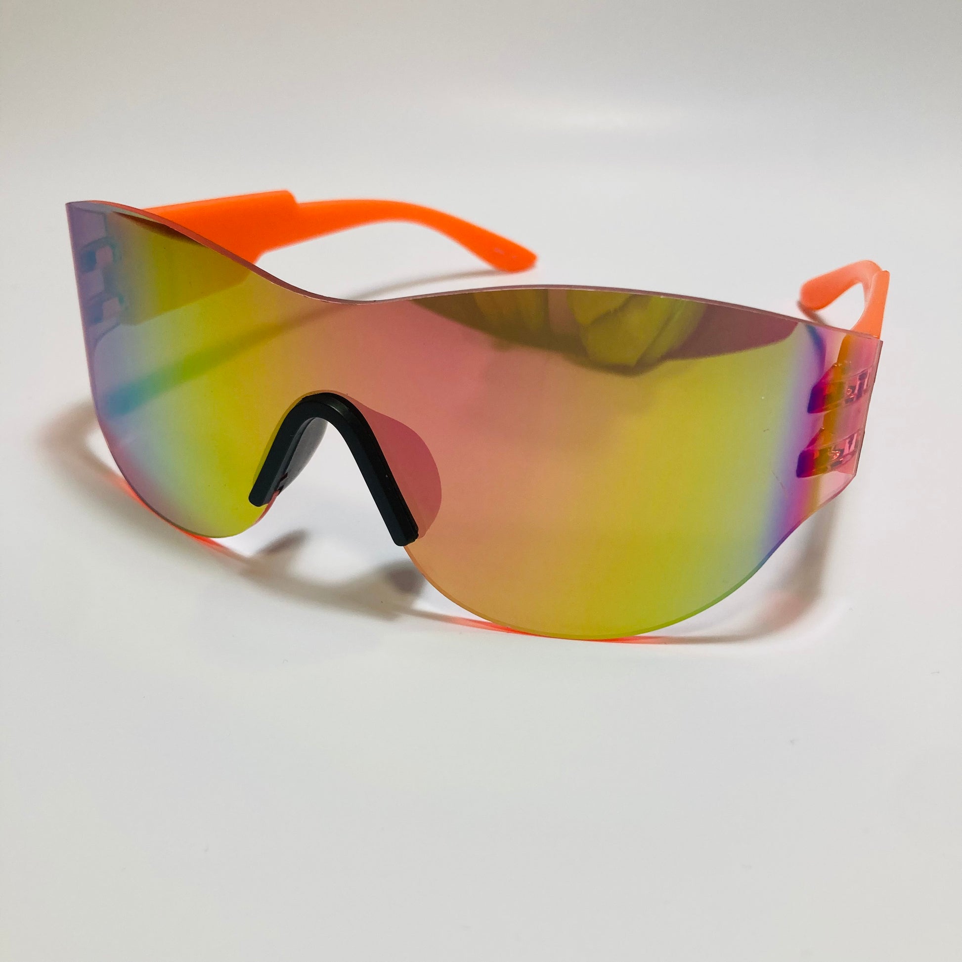 mens and womens mirrored red yellow and orange running sunglasses
