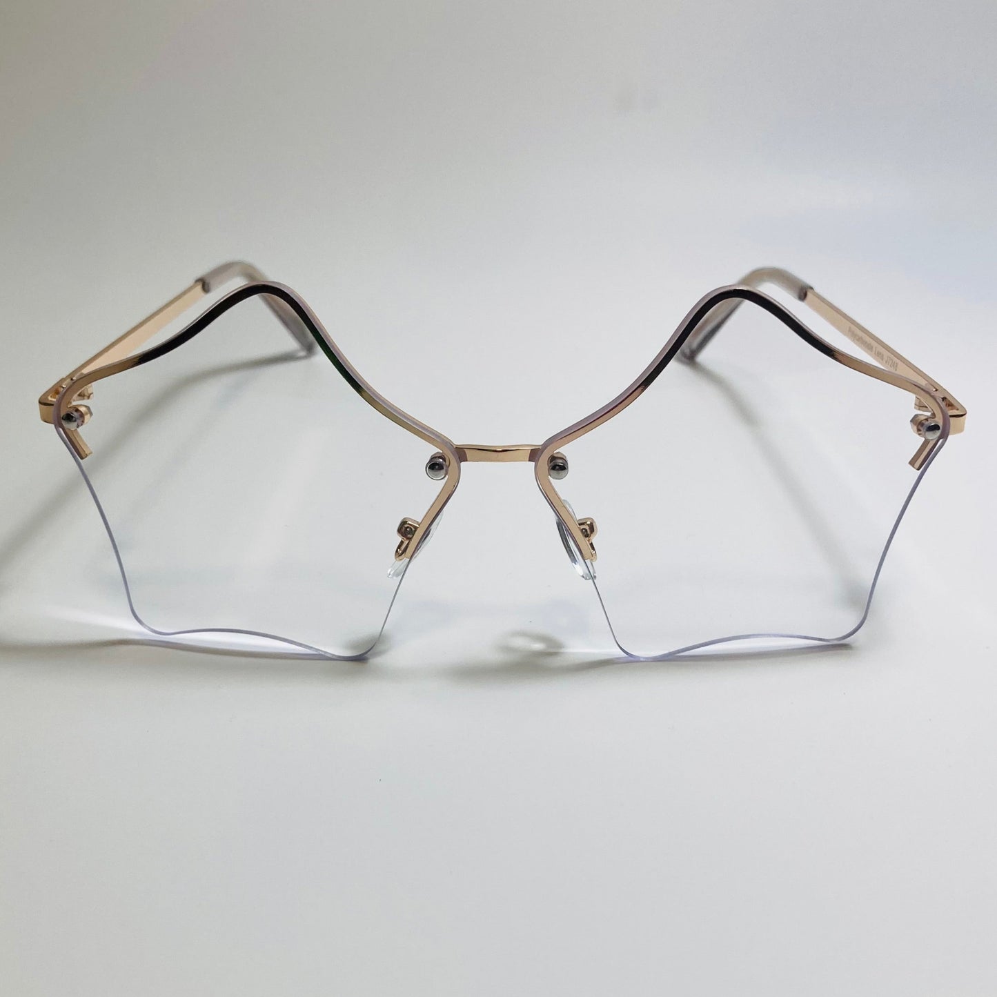 womens clear and gold star sunglasses with metal frame