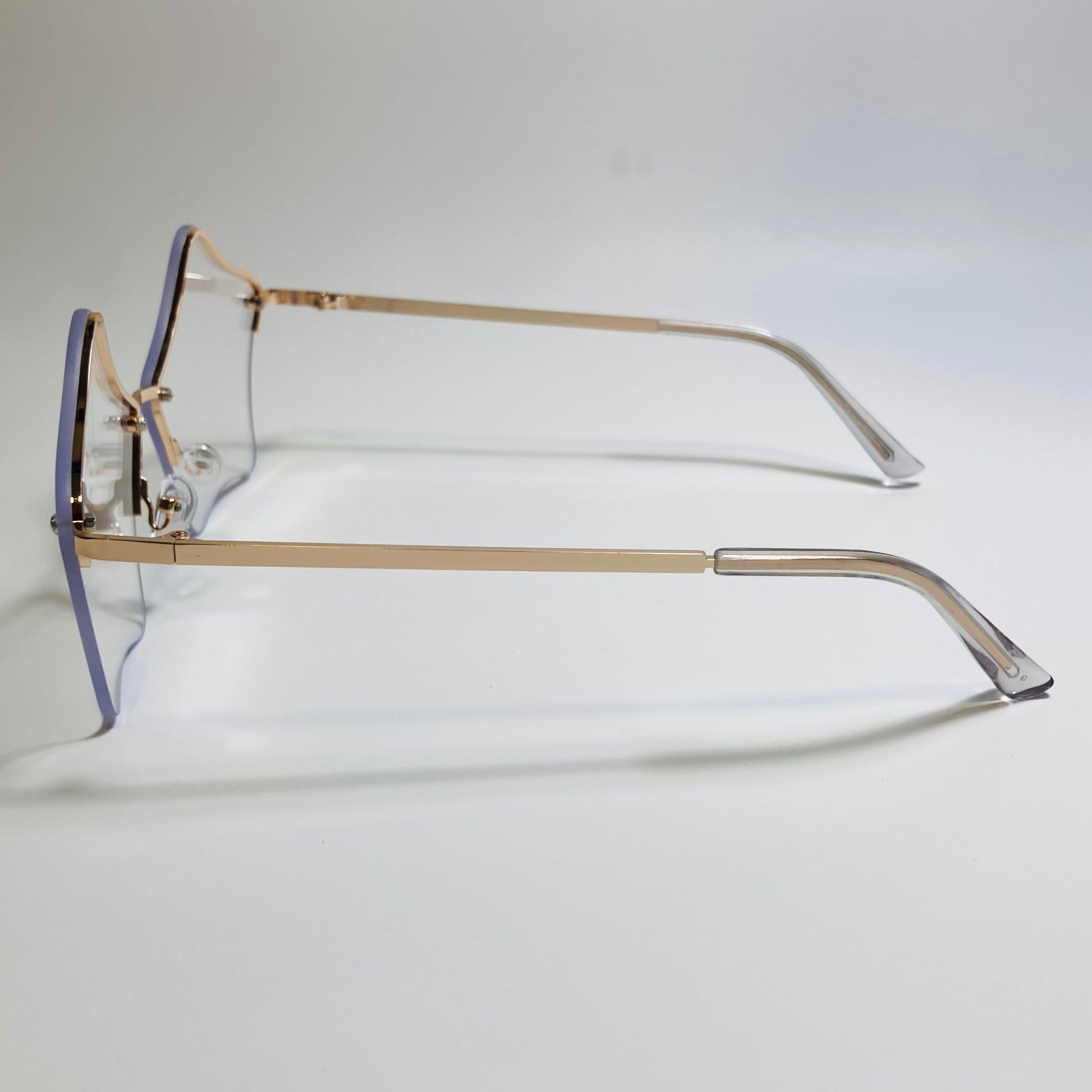 womens clear and gold star sunglasses with metal frame