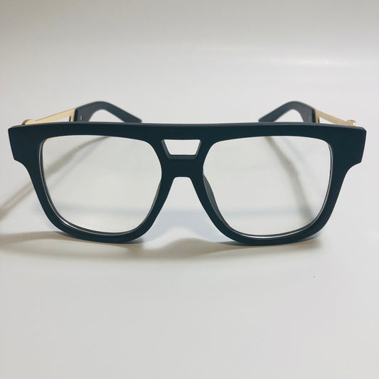 mens and womens black and gold fake glasses