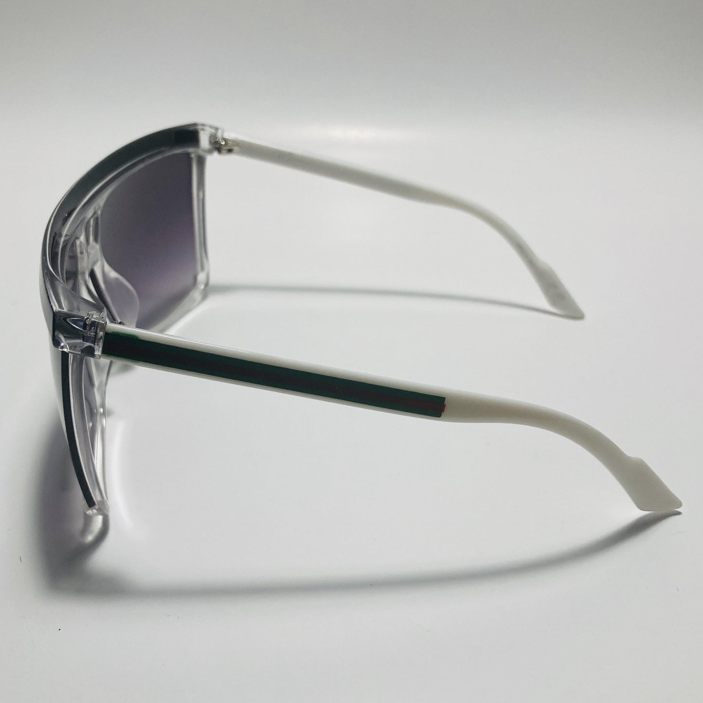 mens and womens white and black shield sunglasses