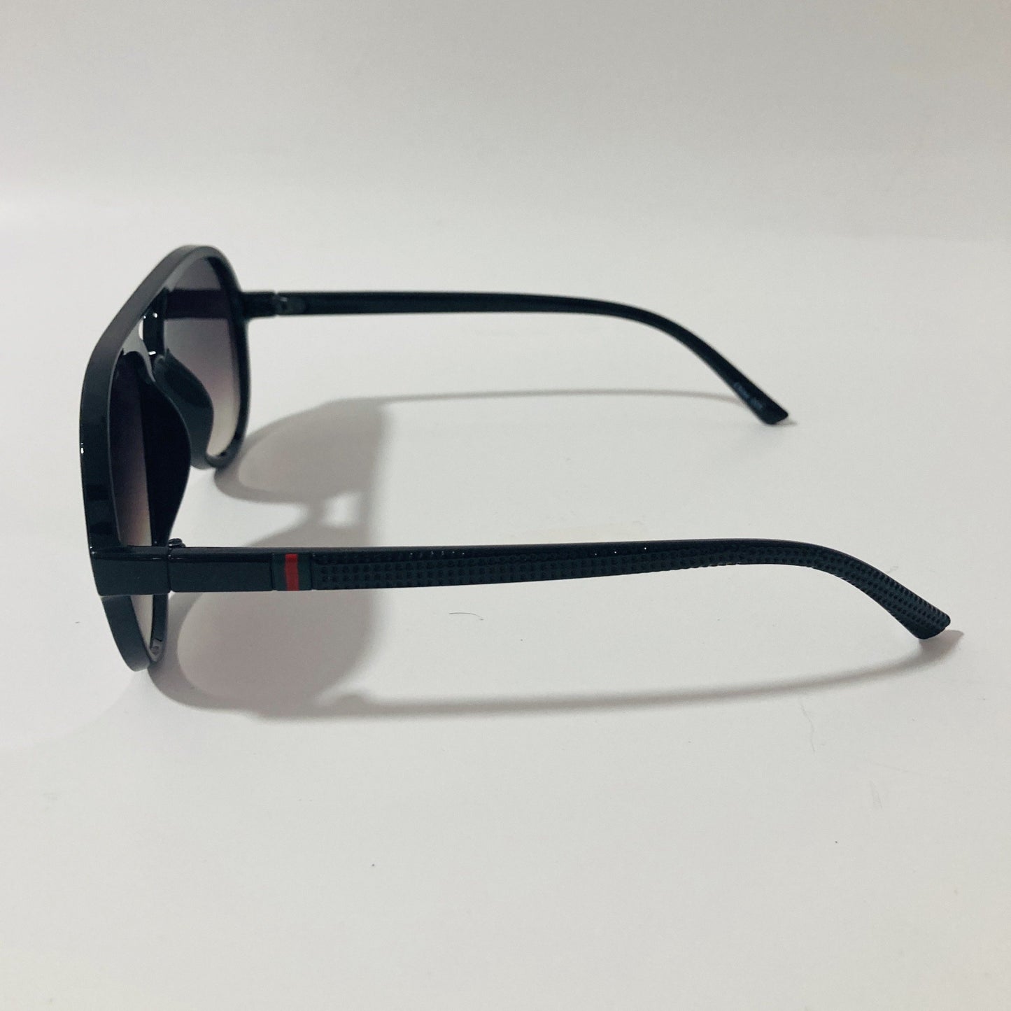 mens and womens black aviator sunglasses with black lenses