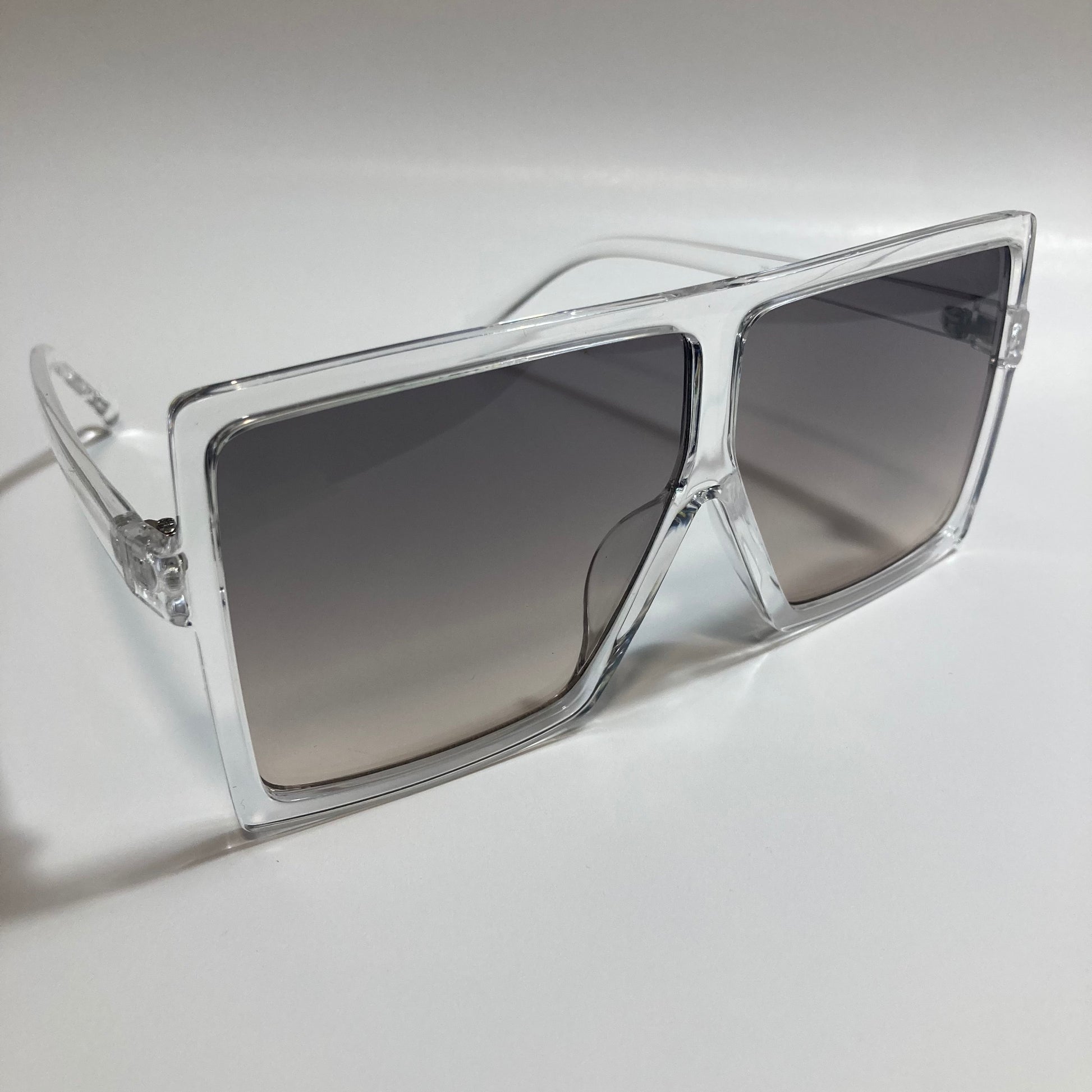 womens gray and clear square oversize sunglasses