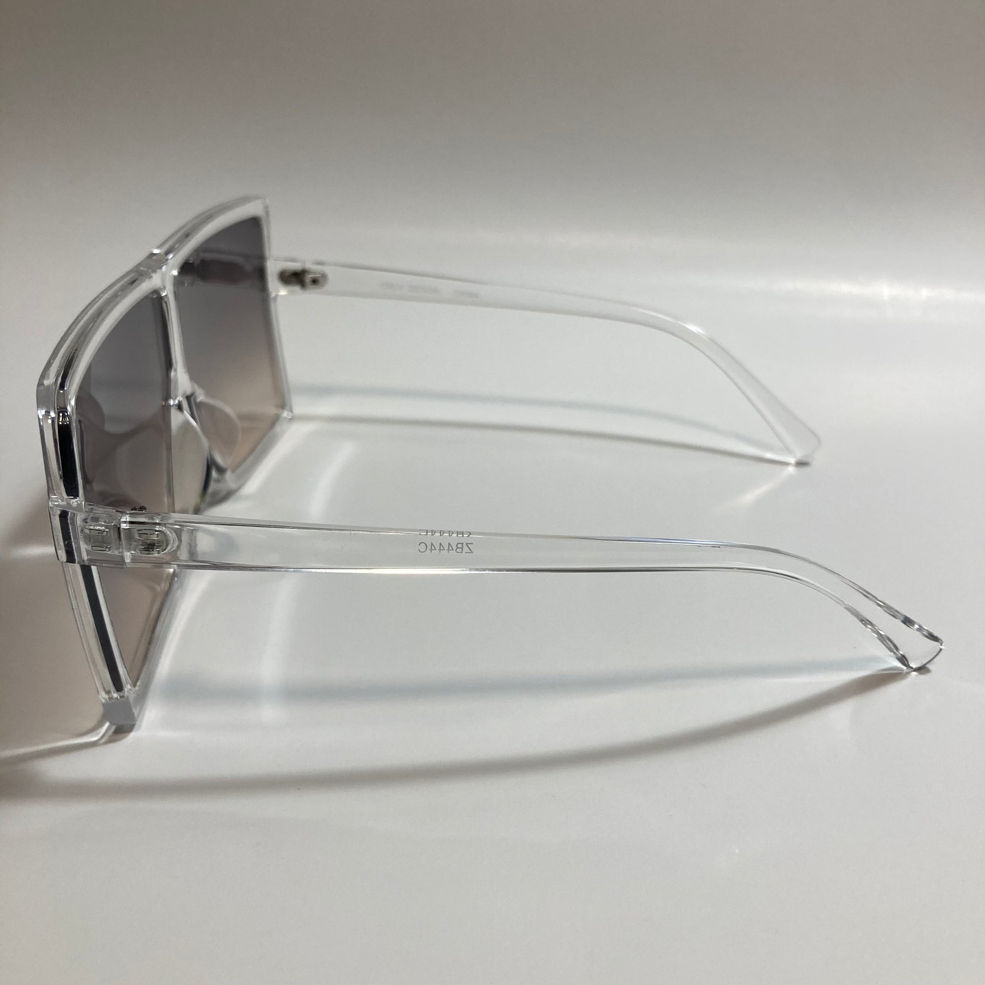womens gray and clear square oversize sunglasses