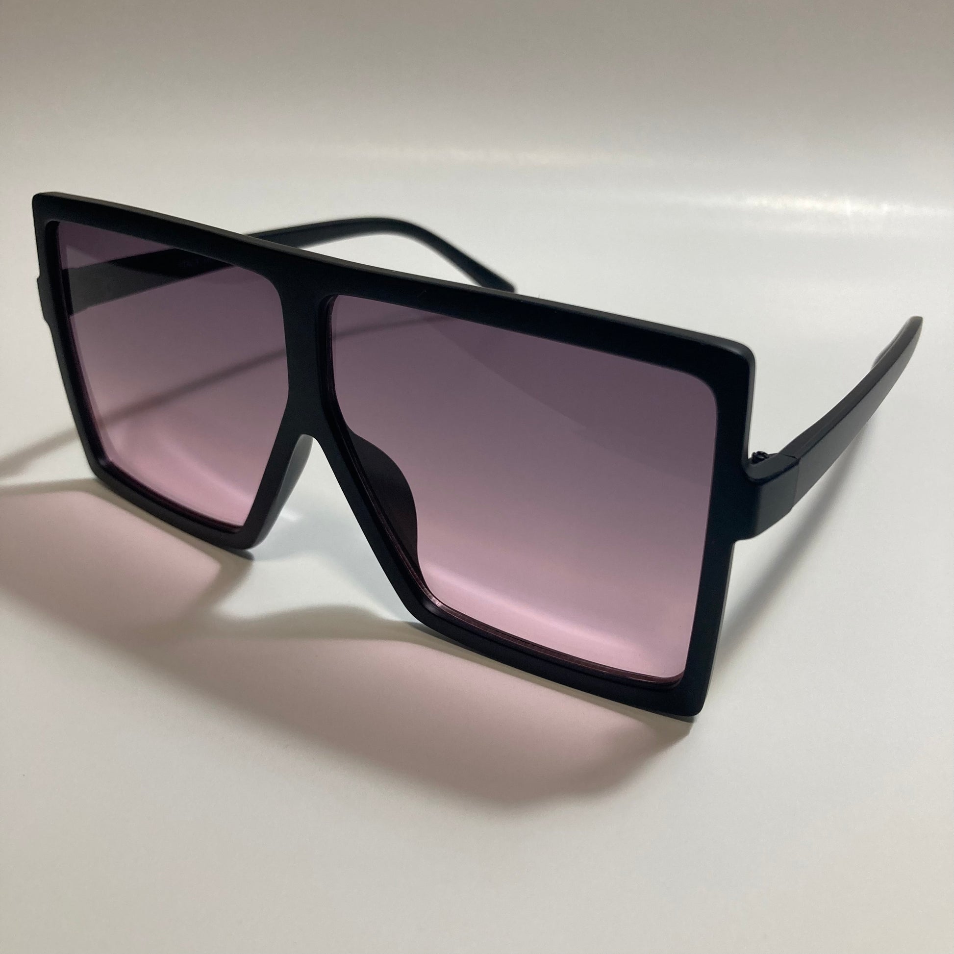 womens black and pink square oversize sunglasses