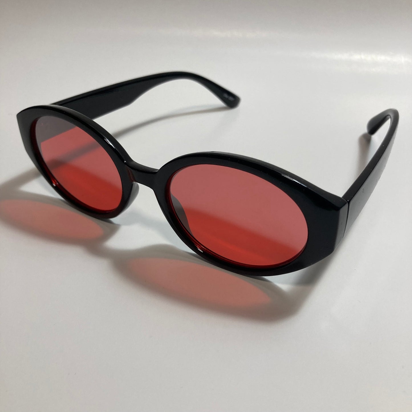 red and black womens round sunglasses