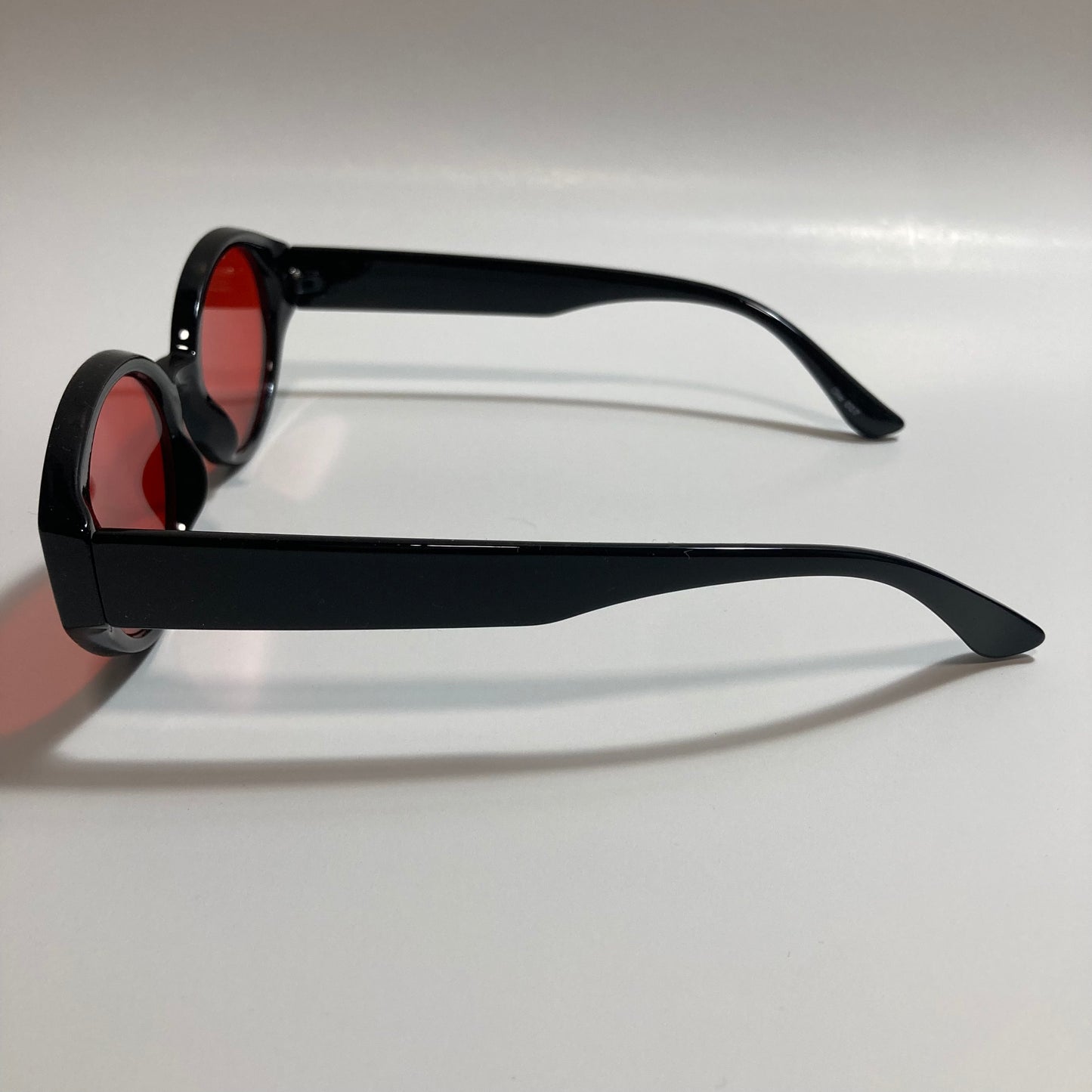 red and black womens round sunglasses