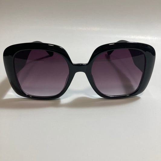 black oversize square womens sunglasses with black lenses