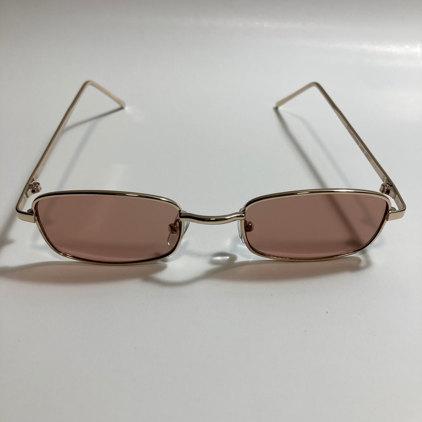mens and womens gold and brown square sunglasses