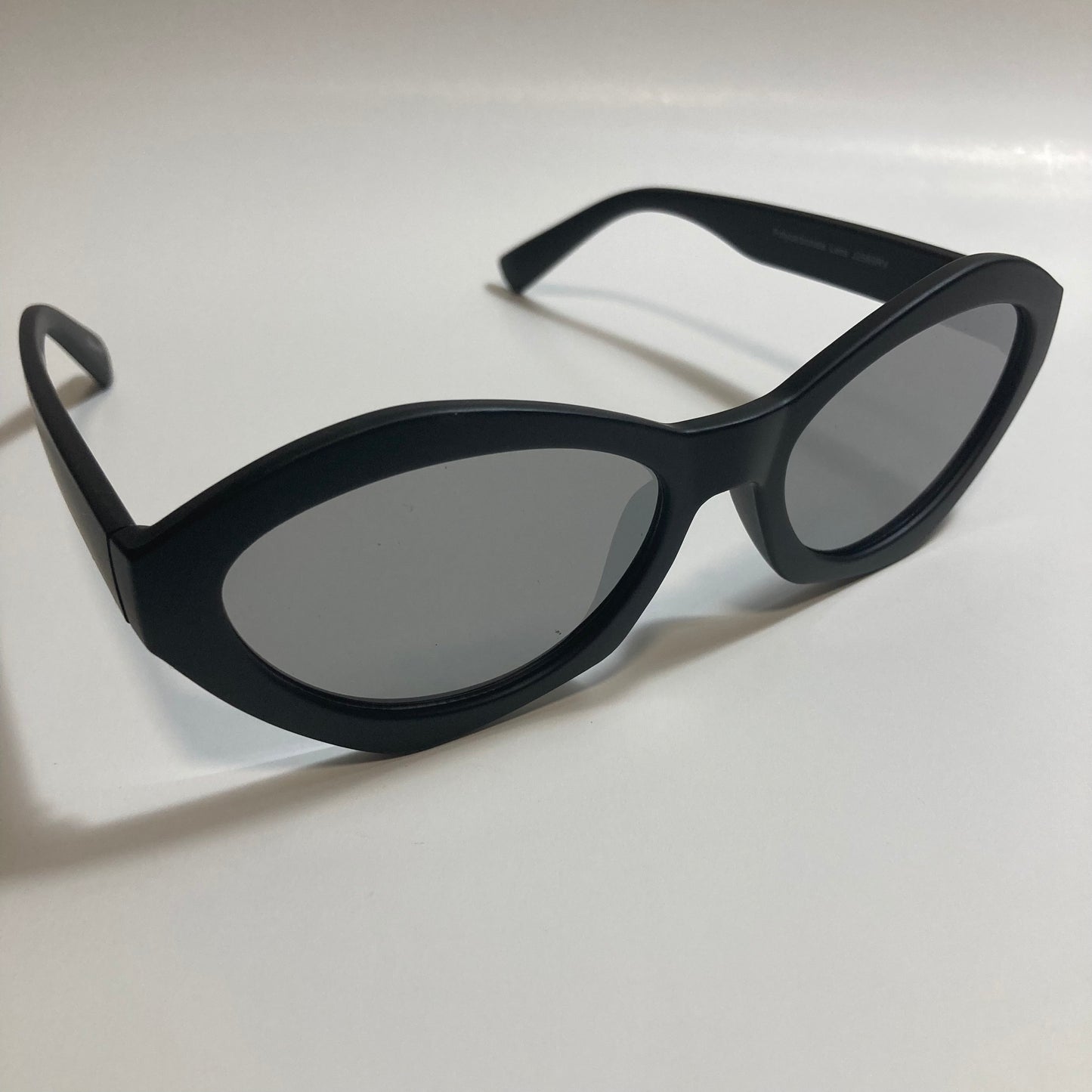 womens black and silver mirrored cat eye sunglasses