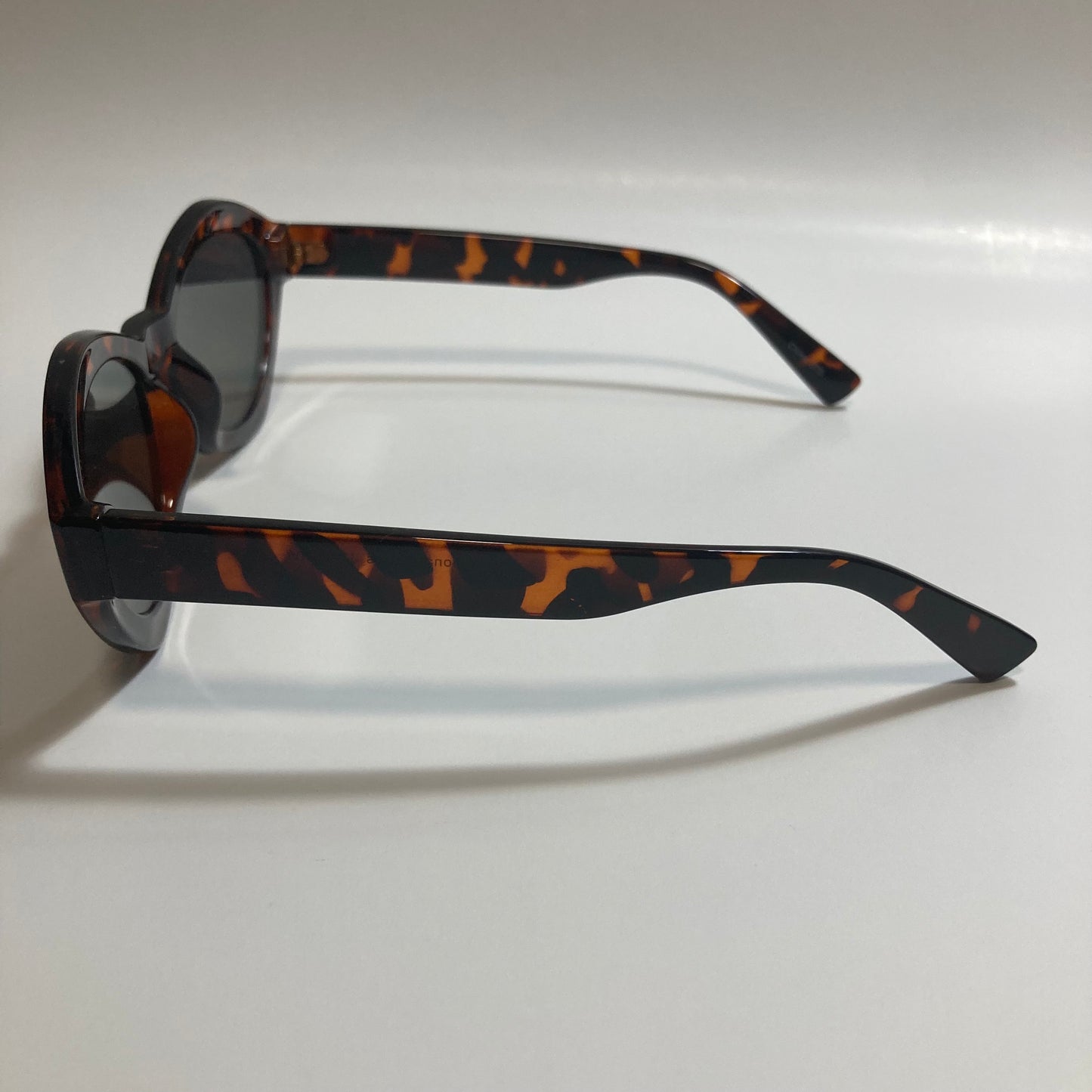womens brown and green mirrored cat eye sunglasses