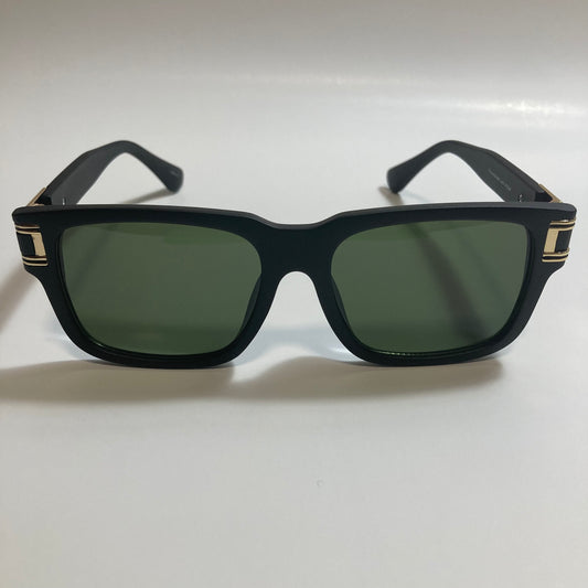 mens and womens black and green square gazelle sunglasses
