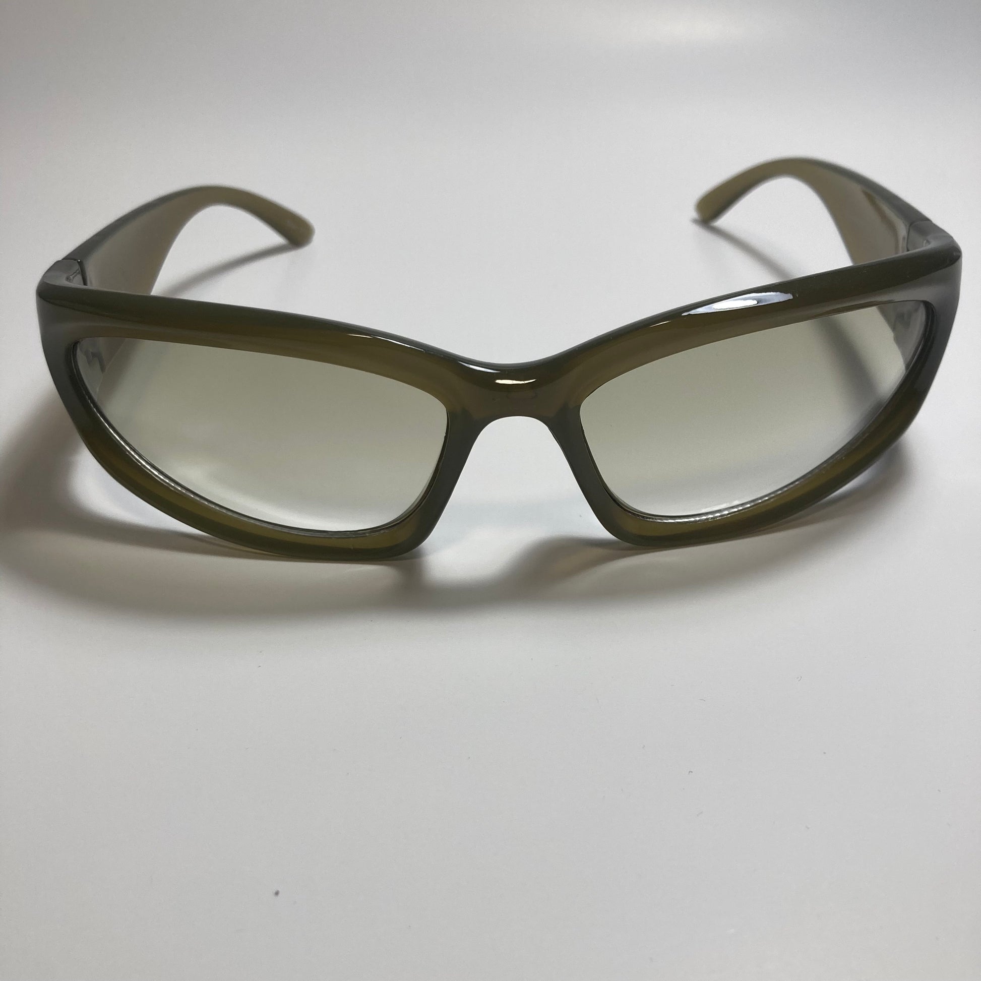 mens and womens green wrap around sunglasses