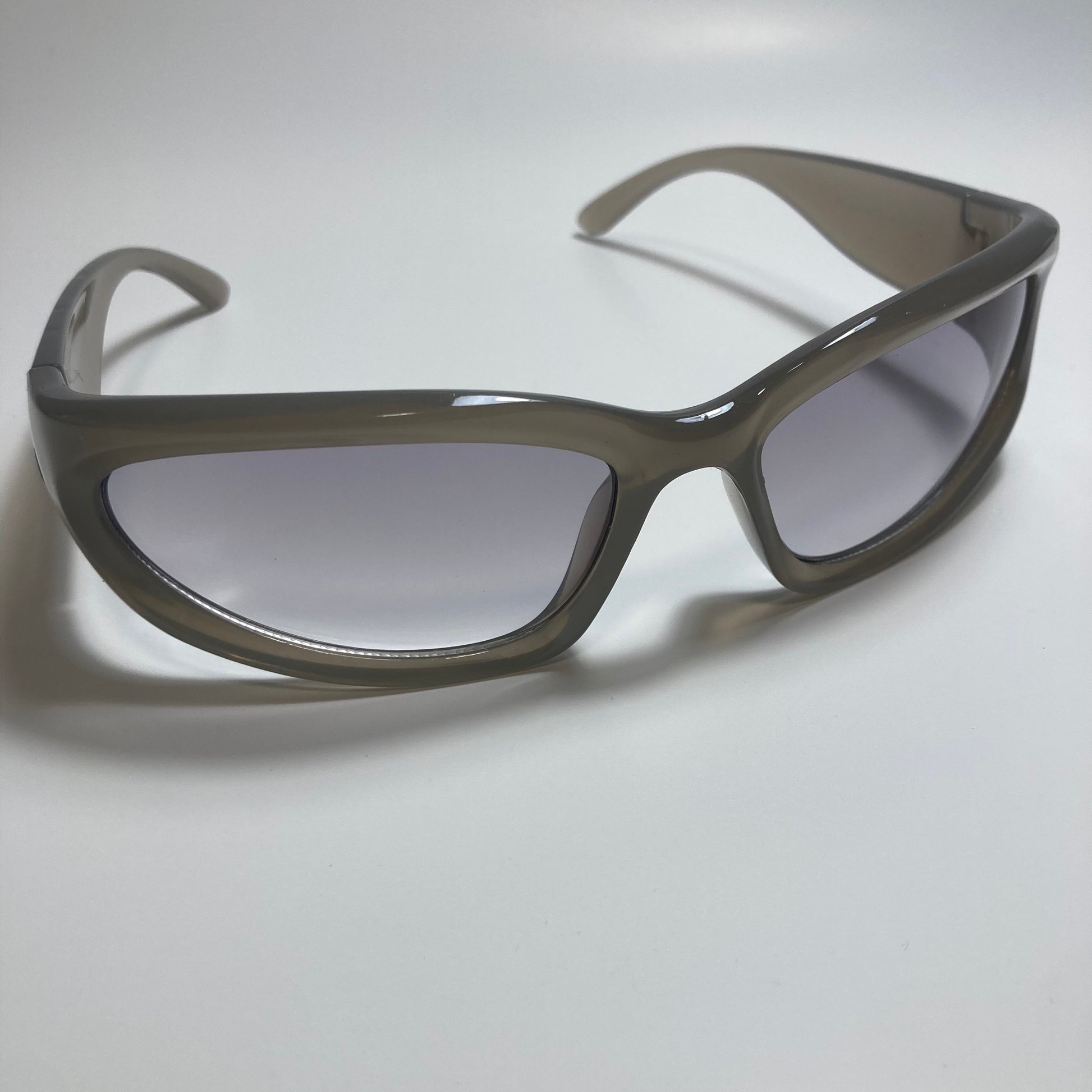 mens and womens gray wrap around sunglasses
