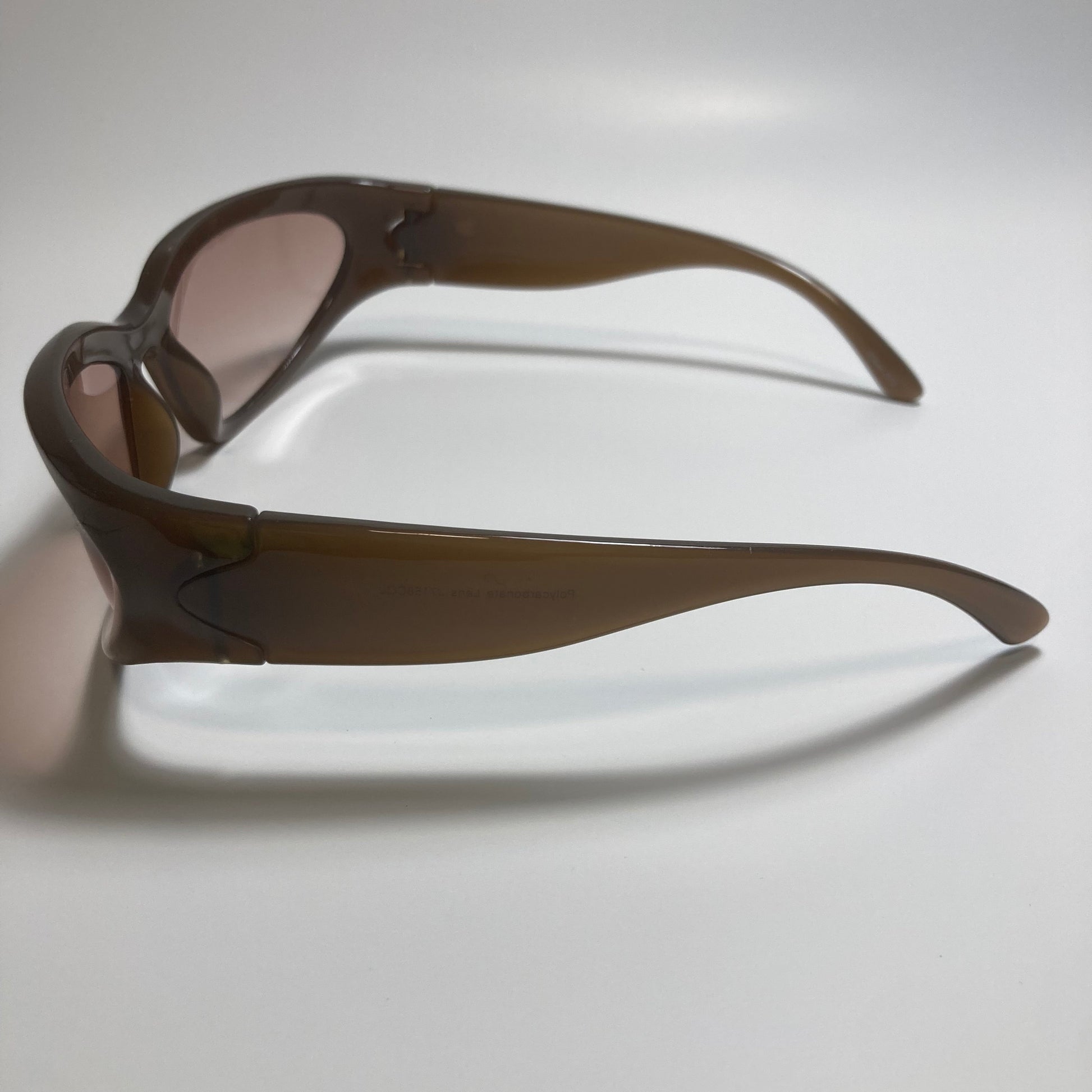 mens and womens brown wrap around sunglasses