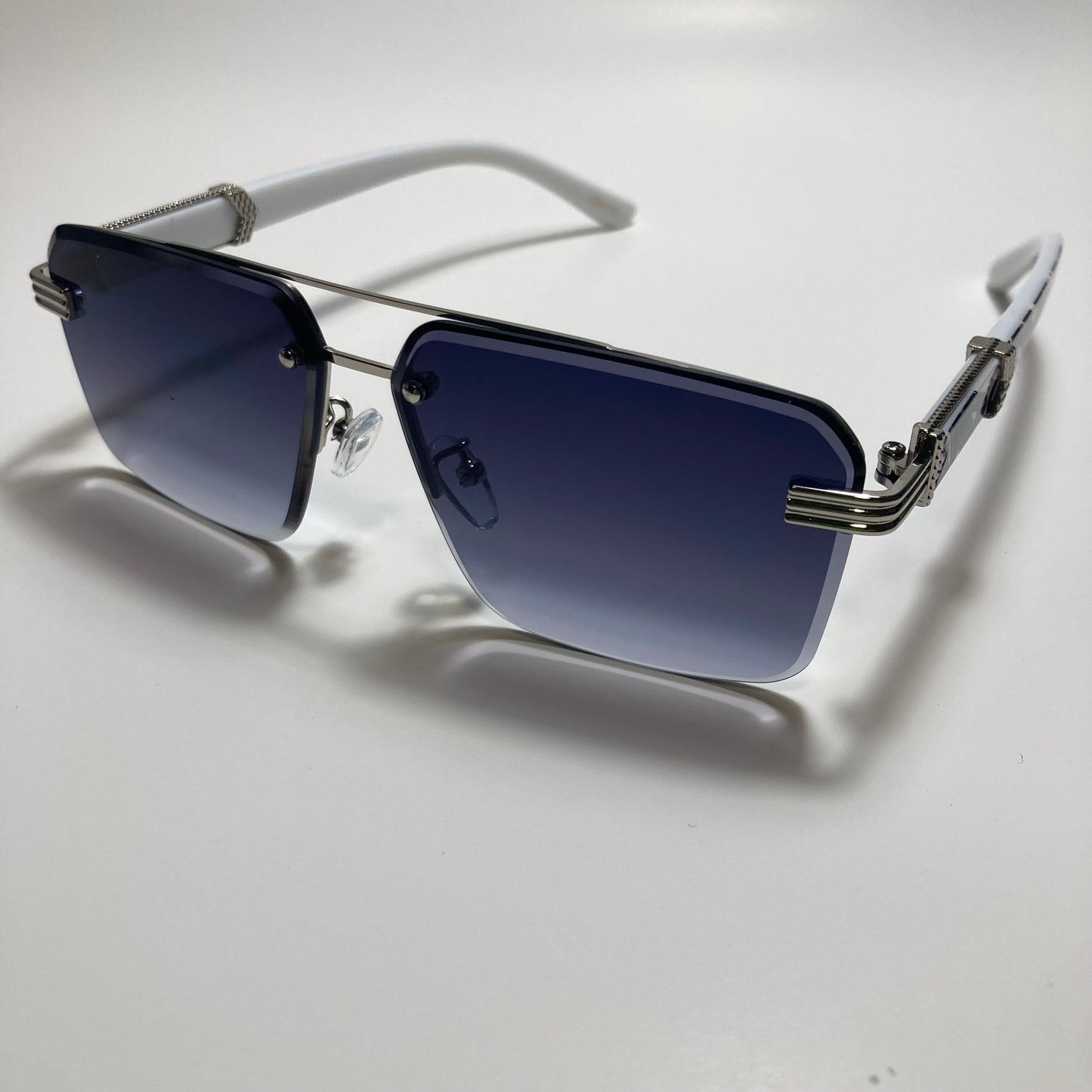 womens black white and silver aviator sunglasses