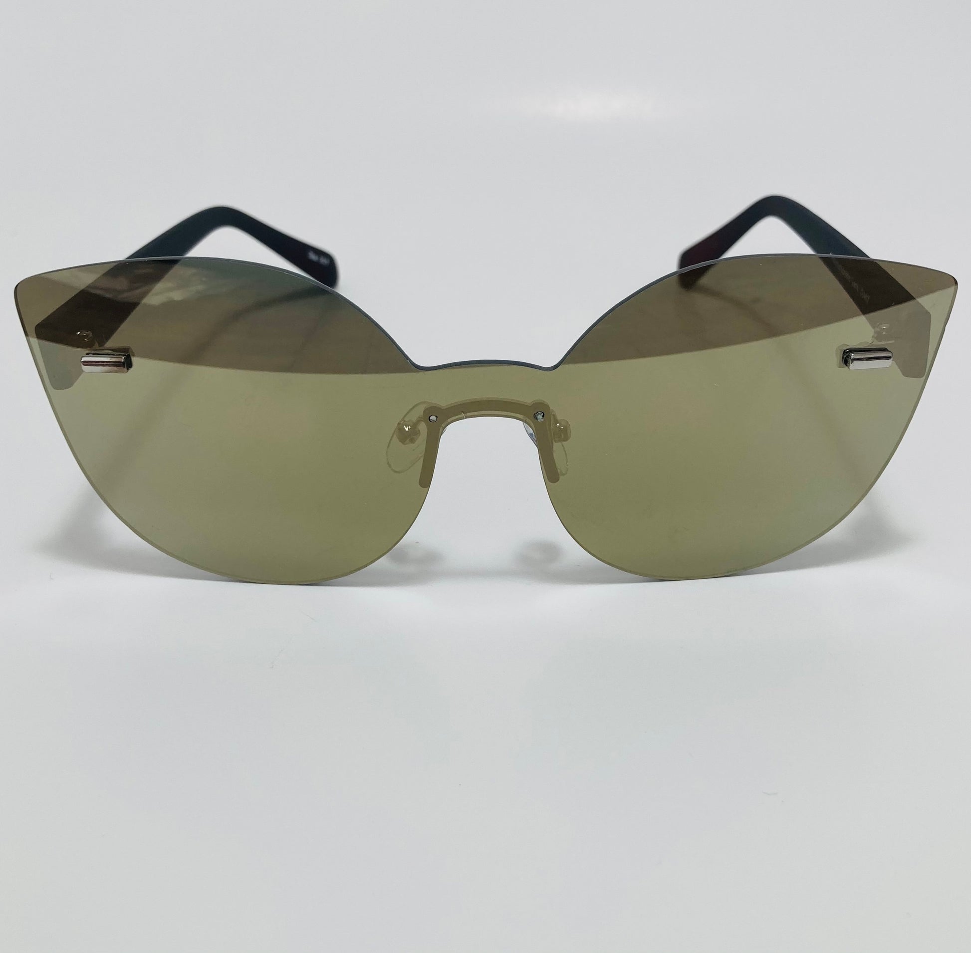 womens green mirrored cat eye sunglasses