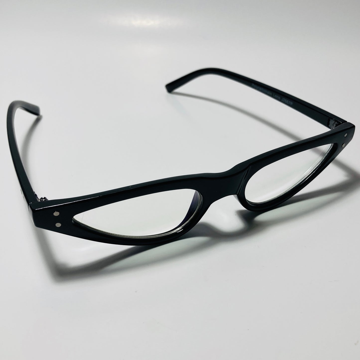 womens black and clear skinny cat eye sunglasses