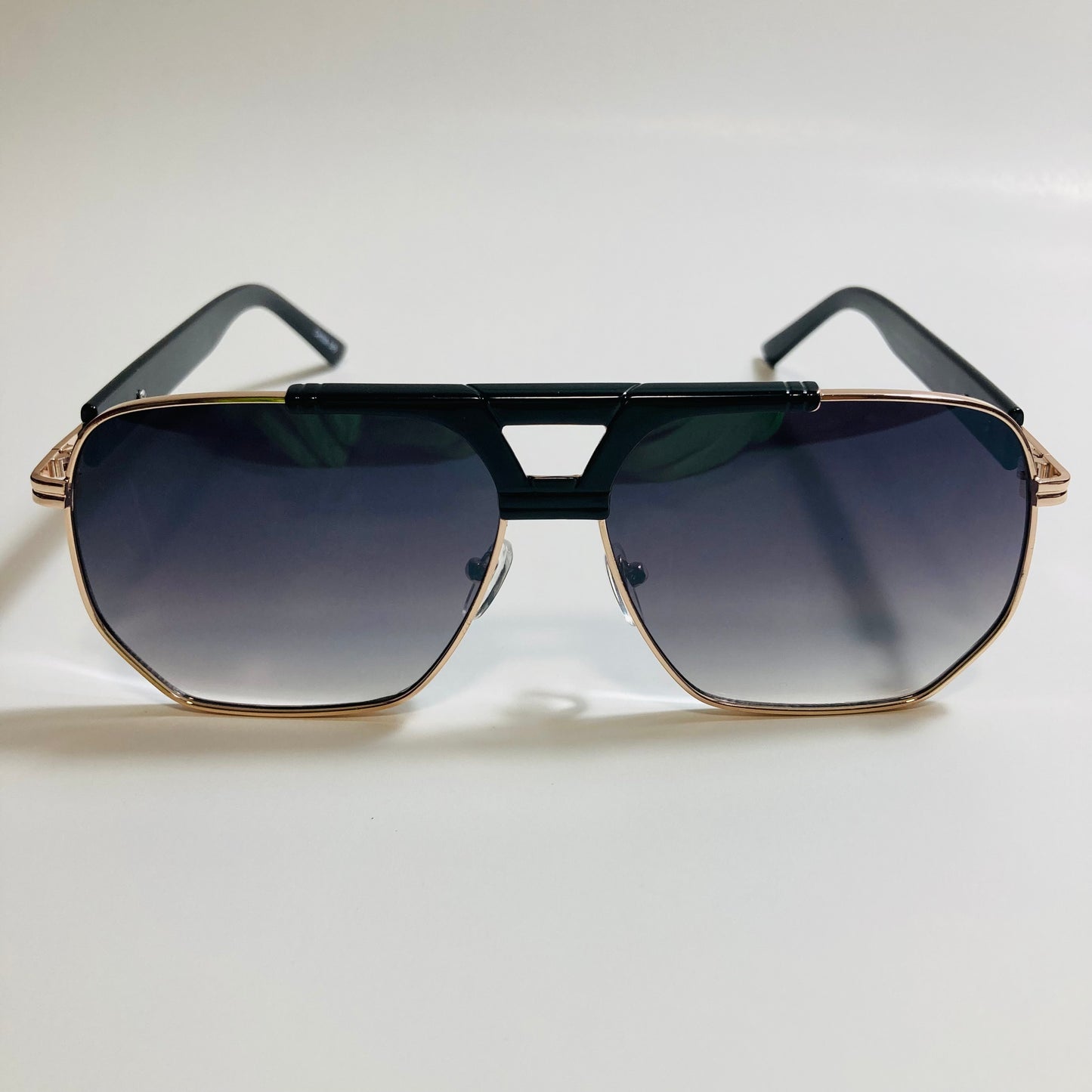 mens black and gold aviator sunglasses