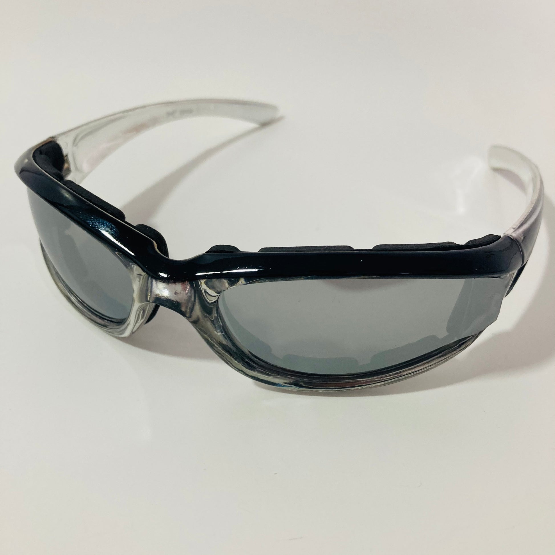 mens and womens black clear mirrored motorcycle sunglasses