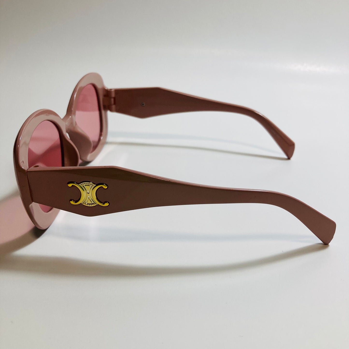 womens pink round sunglasses with pink lenses