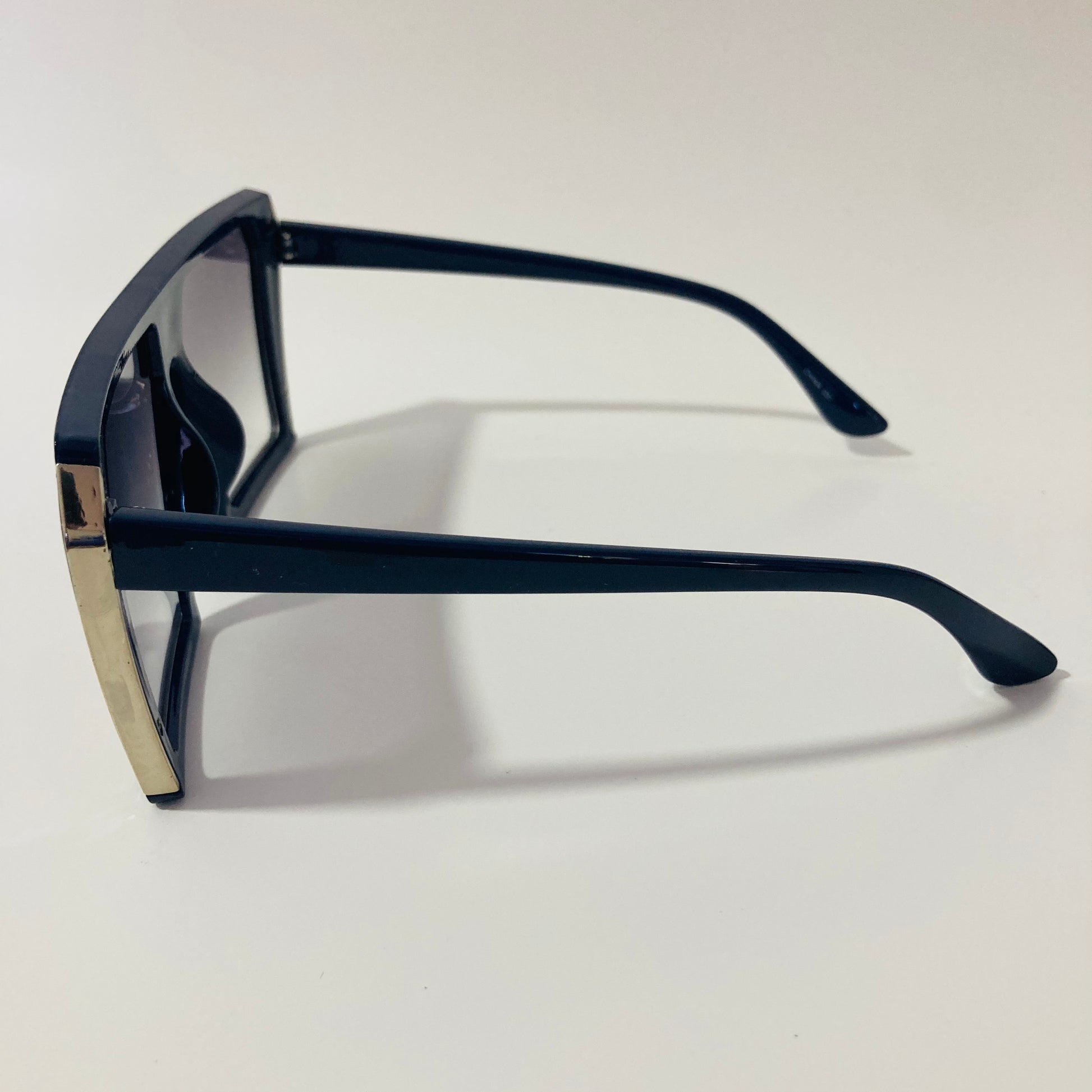 womens oversize blue and gray shield sunglasses