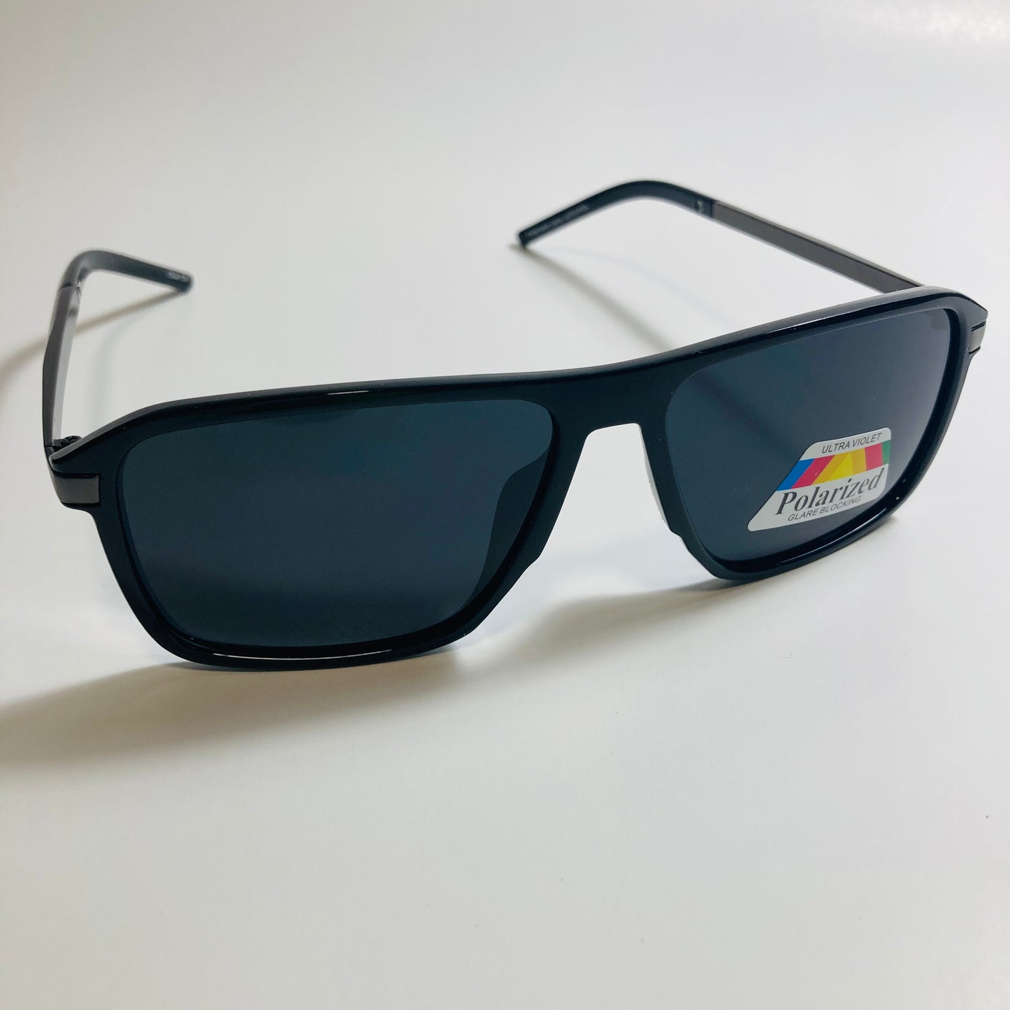 mens black square polarized sunglasses