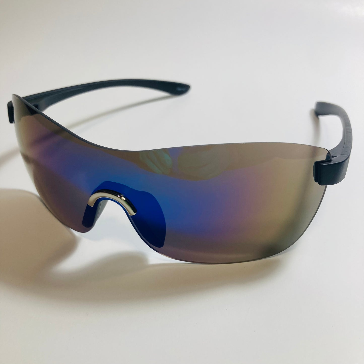 womens black and blue mirrored y2k sunglasses