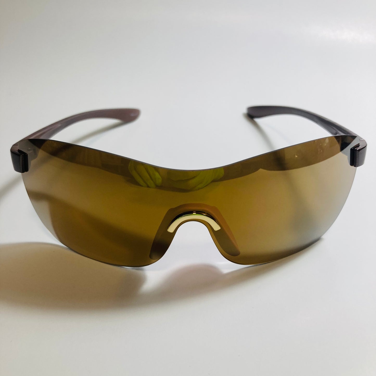 womens brown and gold mirrored y2k sunglasses