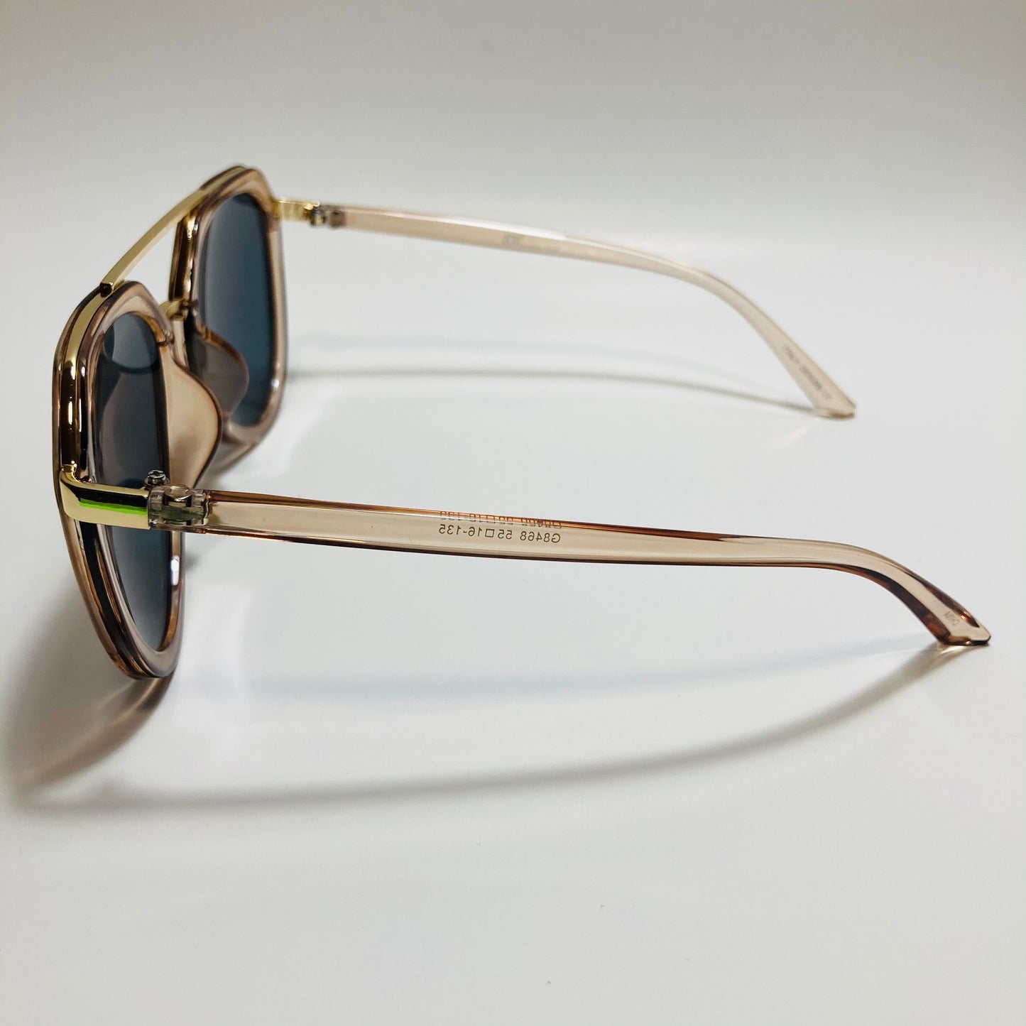 womens tan and gold mirrored aviator sunglasses