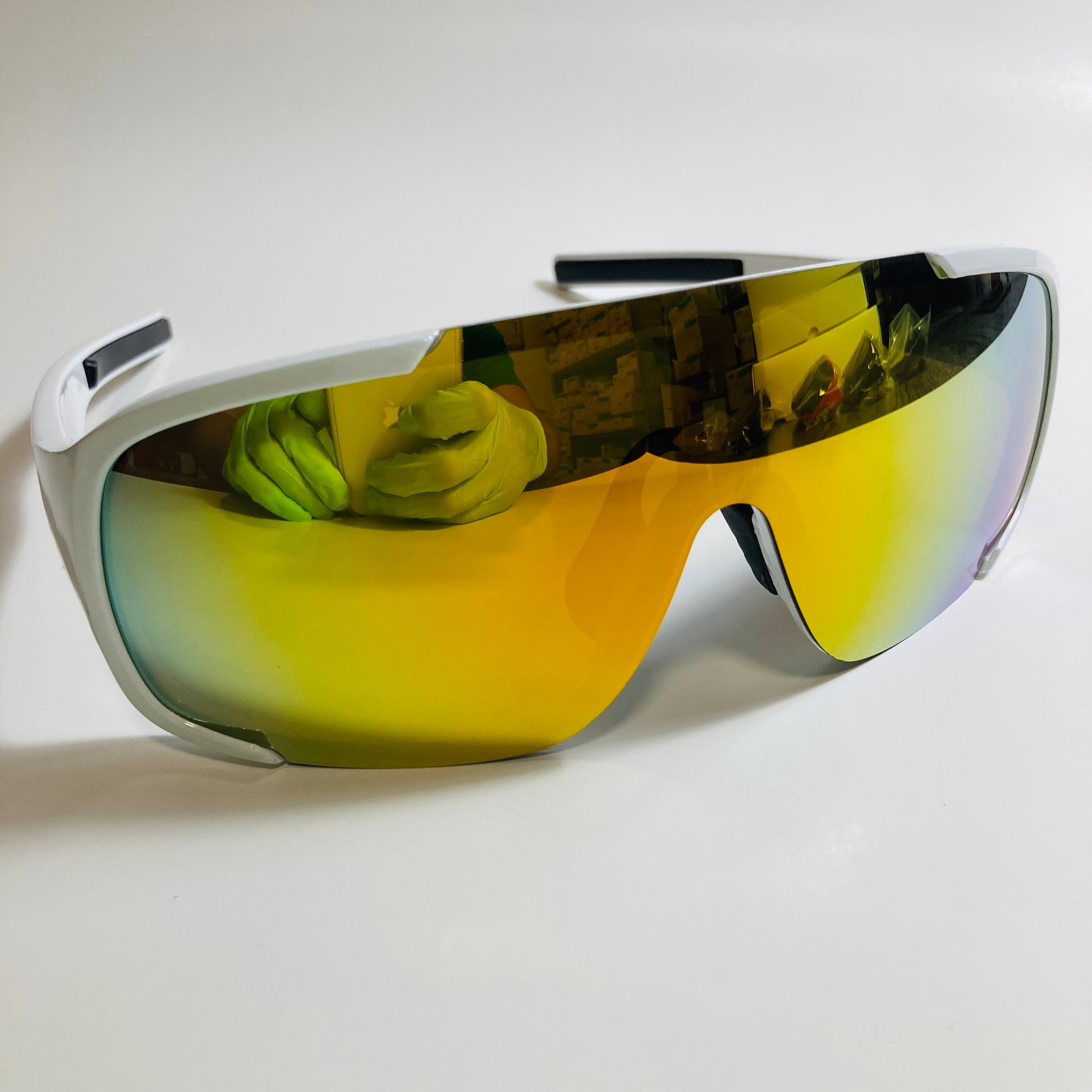 mens and womens white and orange mirrored macho man  sunglasses
