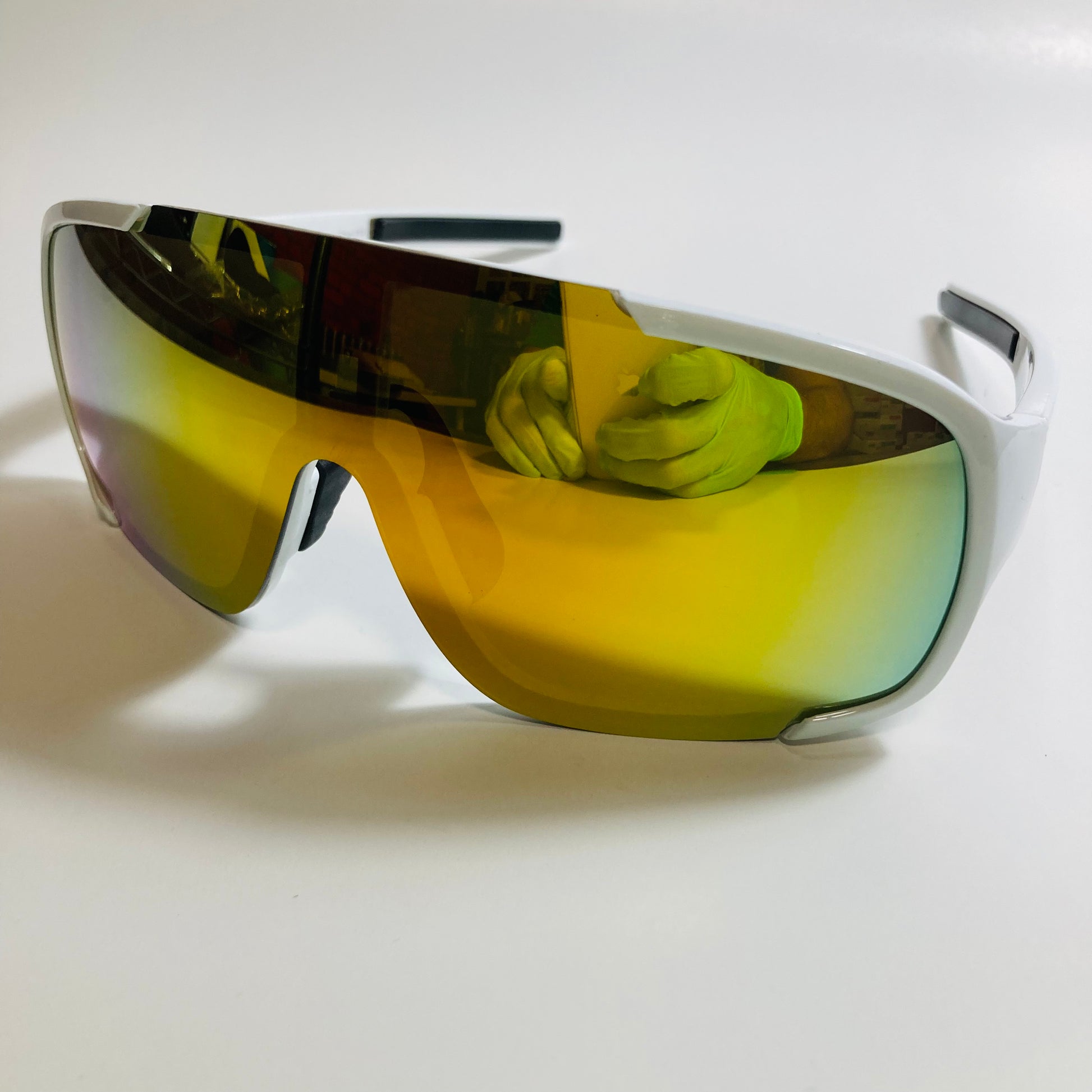 mens and womens white and orange mirrored macho man  sunglasses