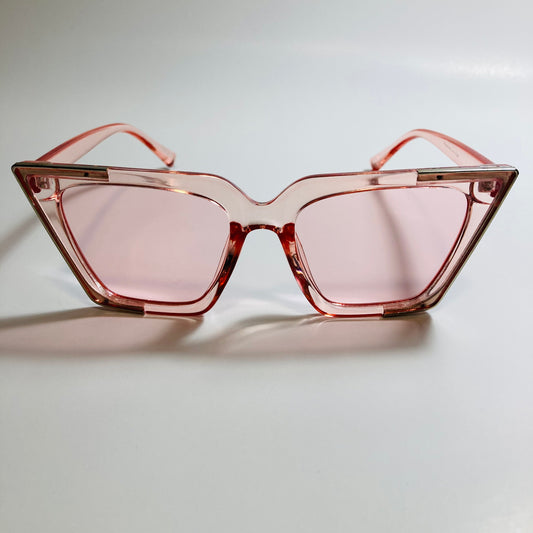 womens pink and gold cat eye sunglasses