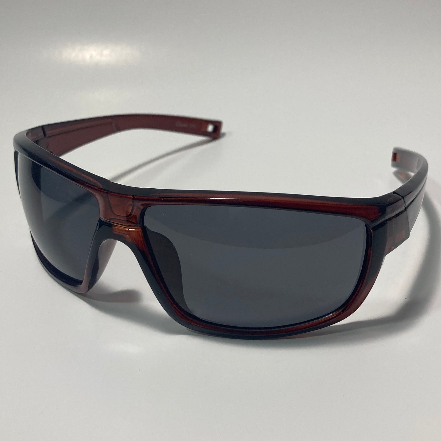 mens brown and black wrap around sunglasses