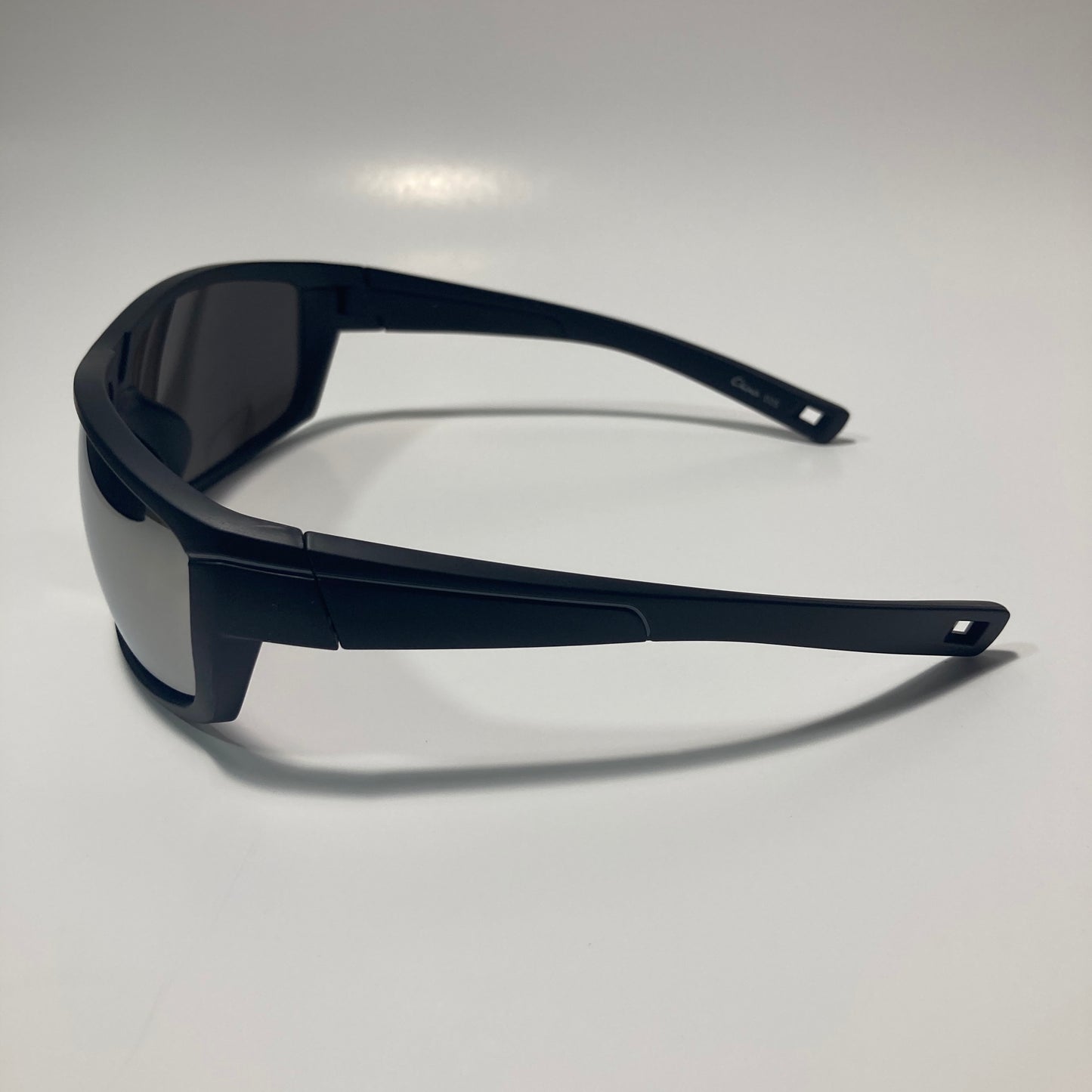 mens black and silver wrap around sunglasses
