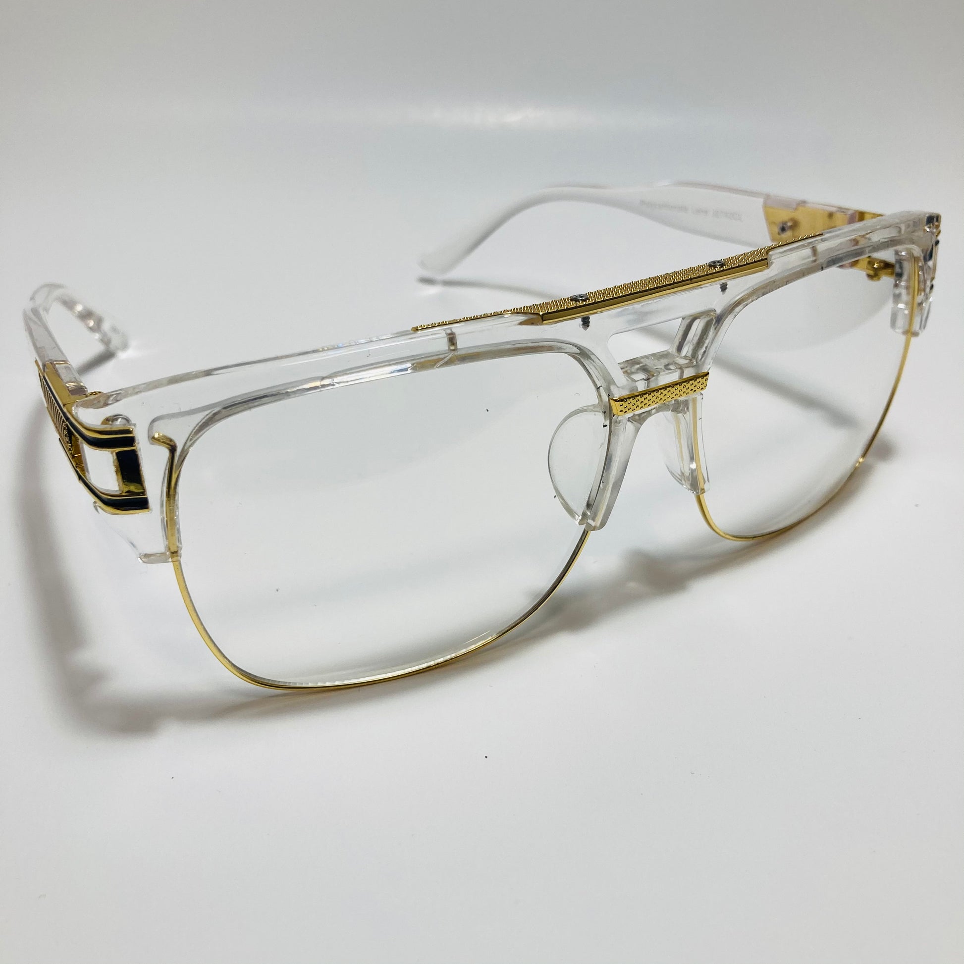 clear and gold gazelle glasses