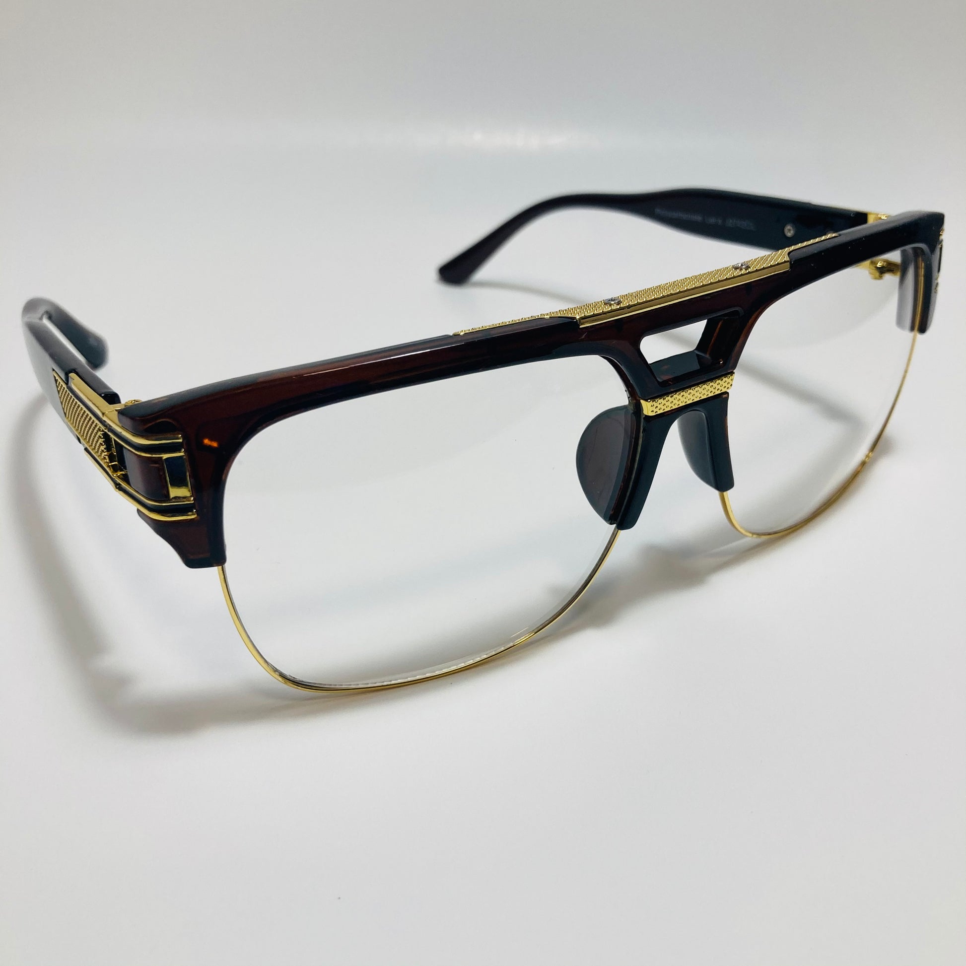 brown and gold gazelle glasses