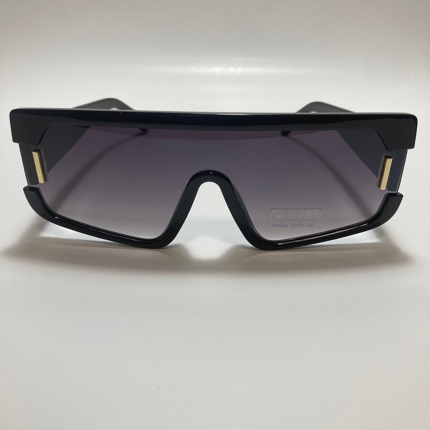 mens and womens black futuristic square sunglasses
