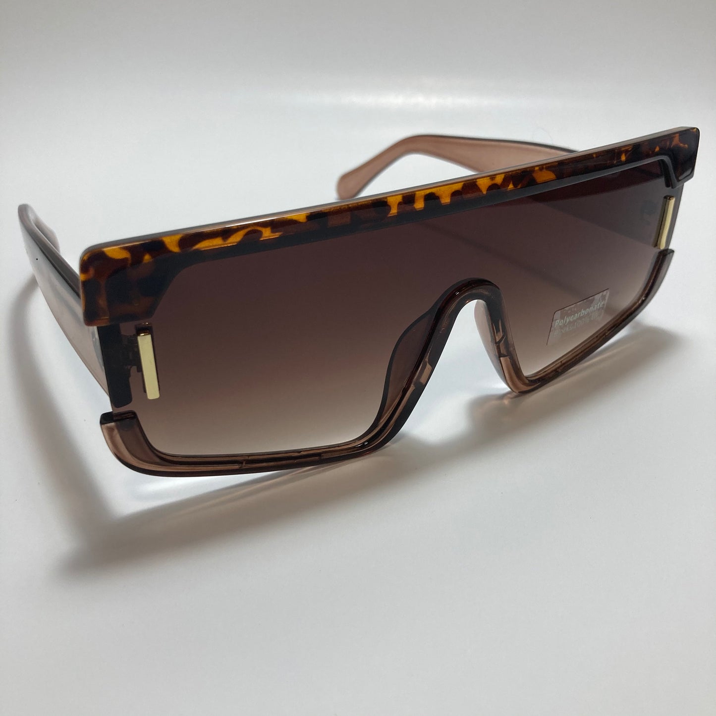 mens and womens brown futuristic square sunglasses