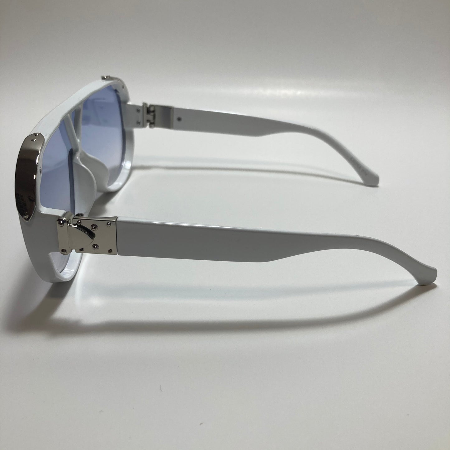 mens and womens white and blue aviator sunglasses