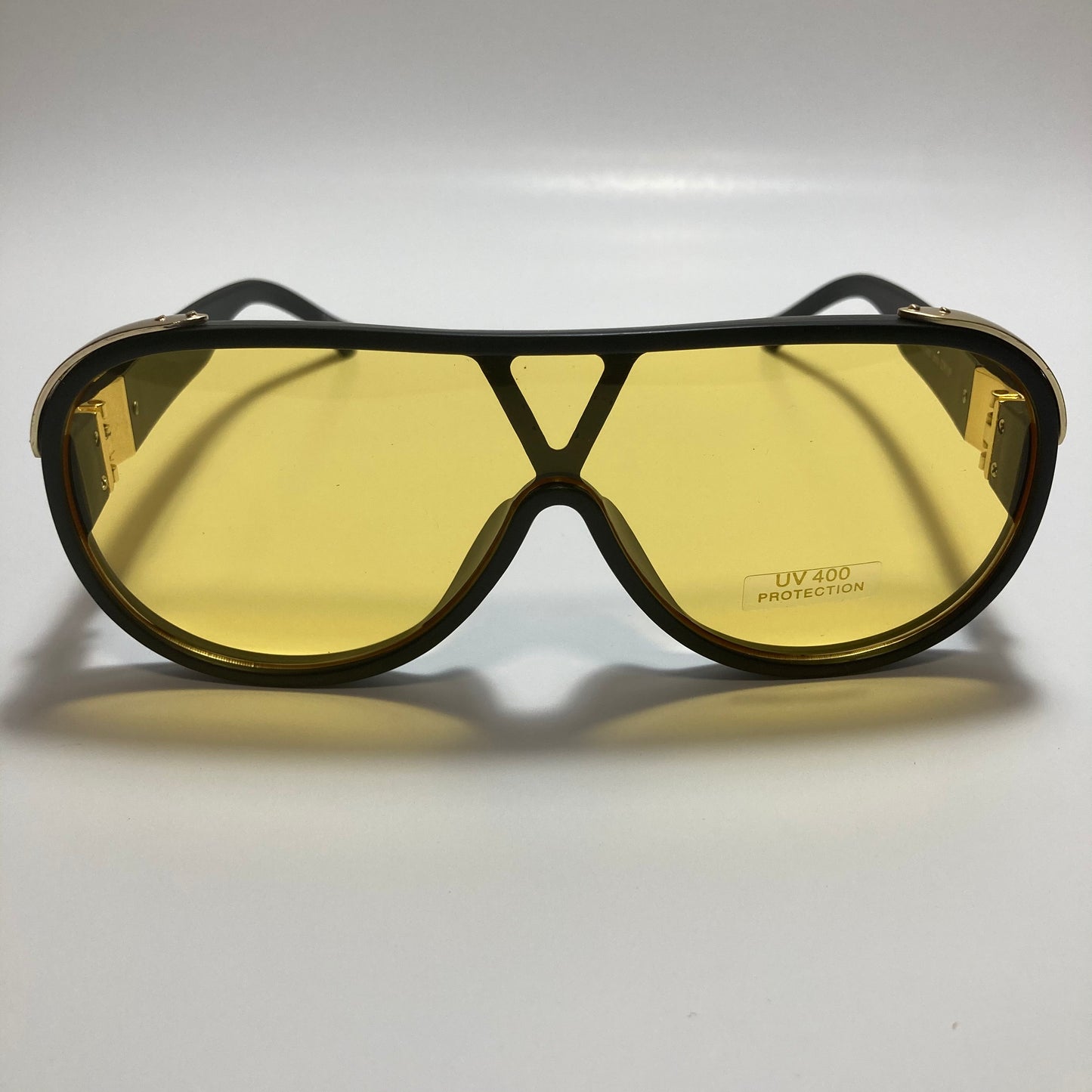 mens and womens black and yellow aviator sunglasses