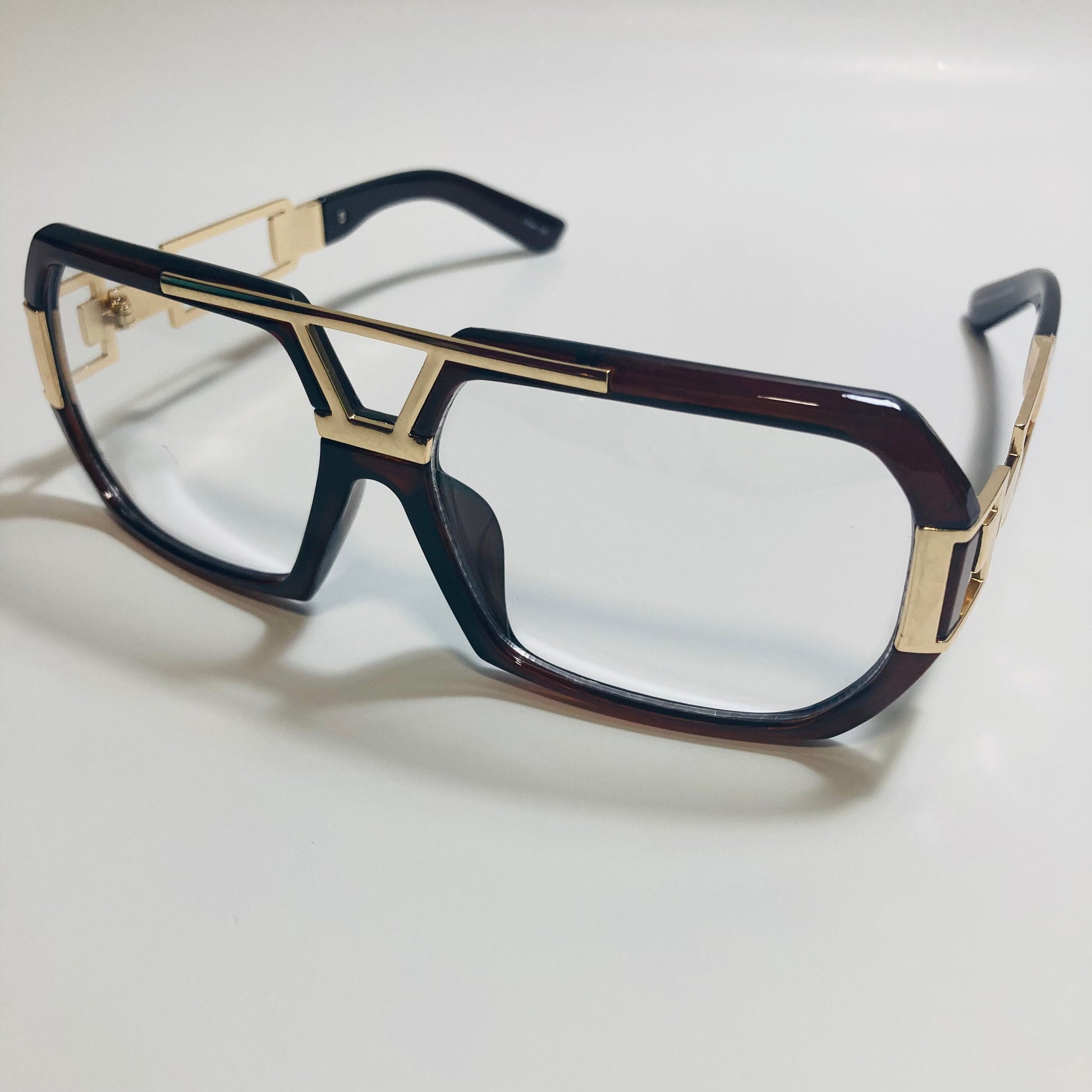 mens and womens brown and gold gazelle glasses