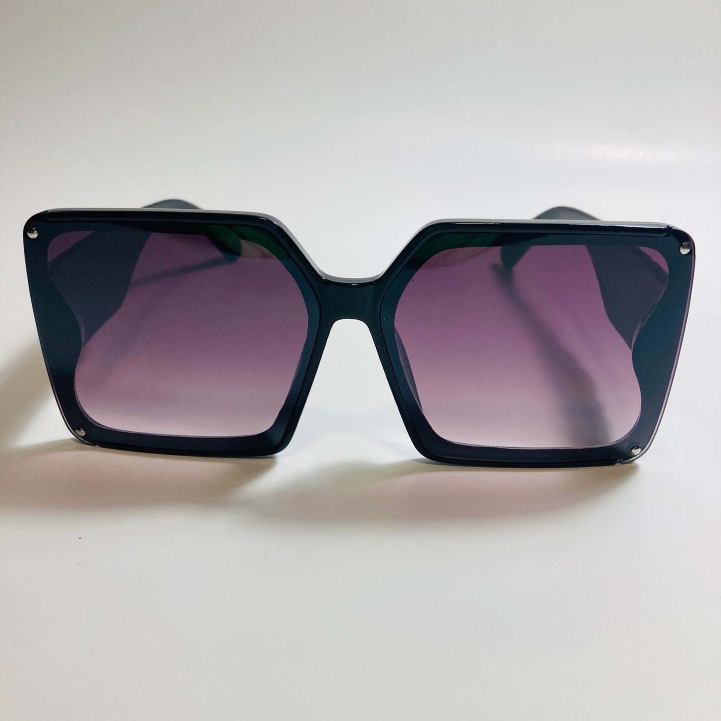 womens black and gray square oversize sunglasses