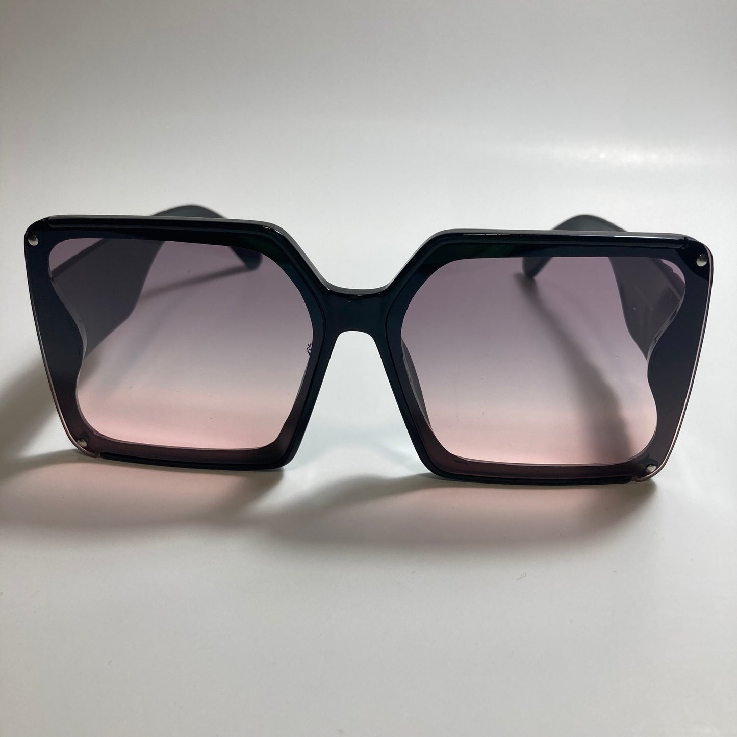 womens black and pink square oversize sunglasses