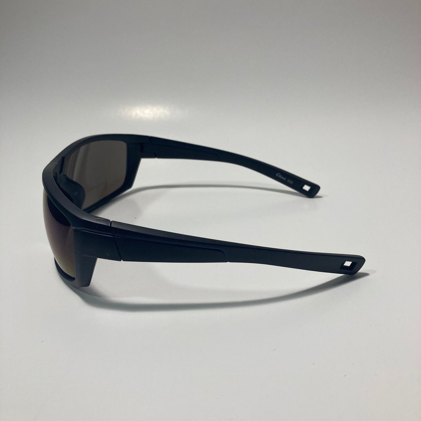 mens black and blue mirrored wrap around sunglasses
